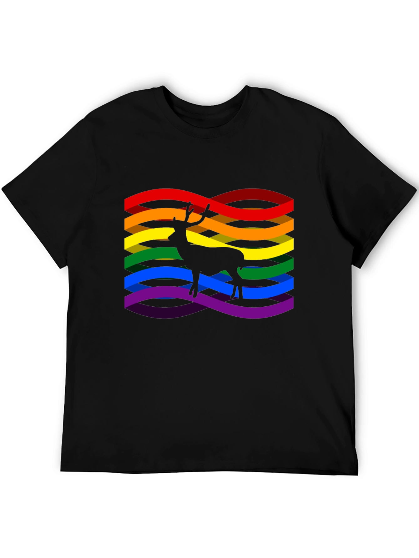 Rainbow Deer Graphic Tee - Pride Style