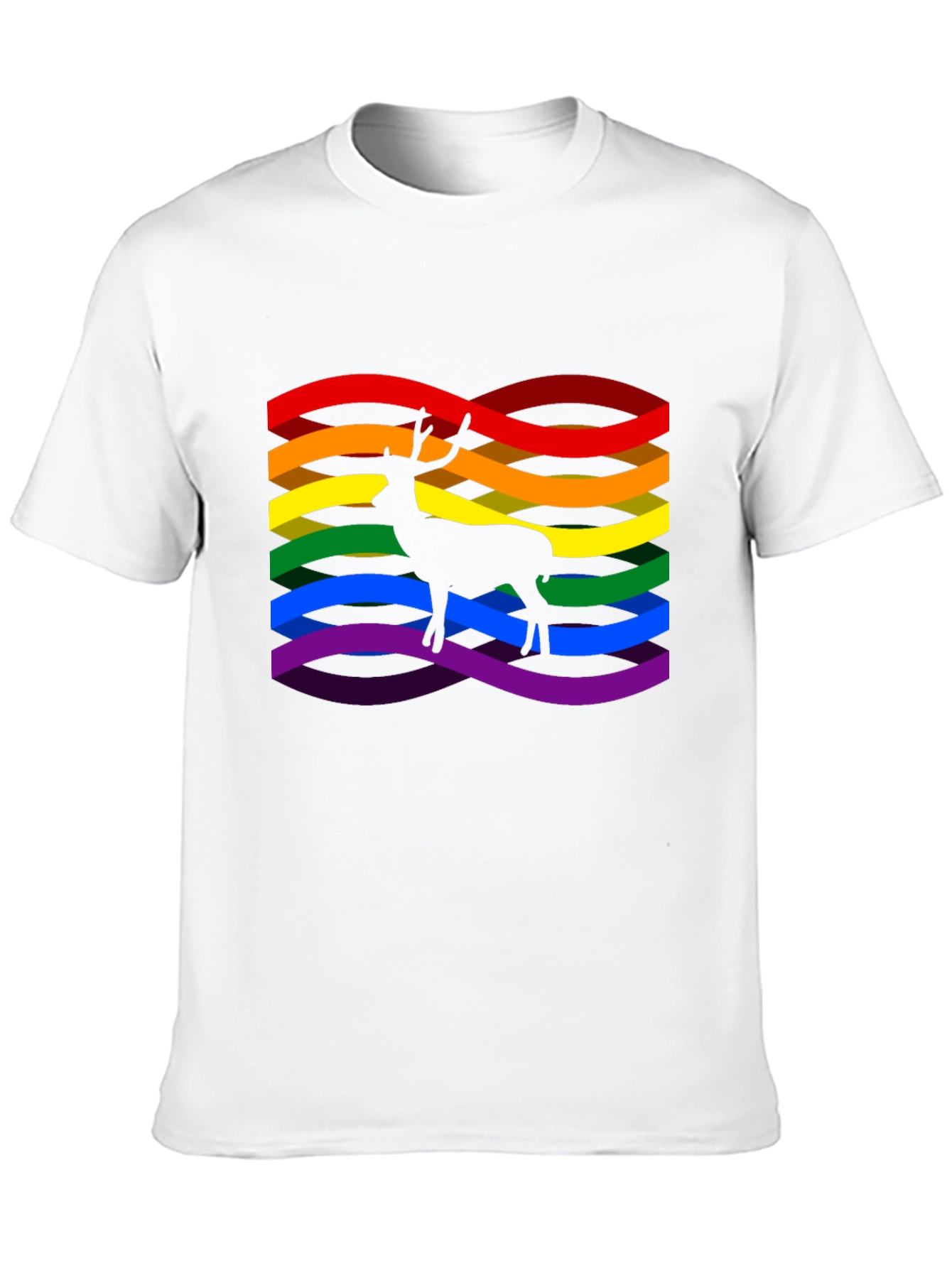 Rainbow Deer Graphic Tee - Pride Style