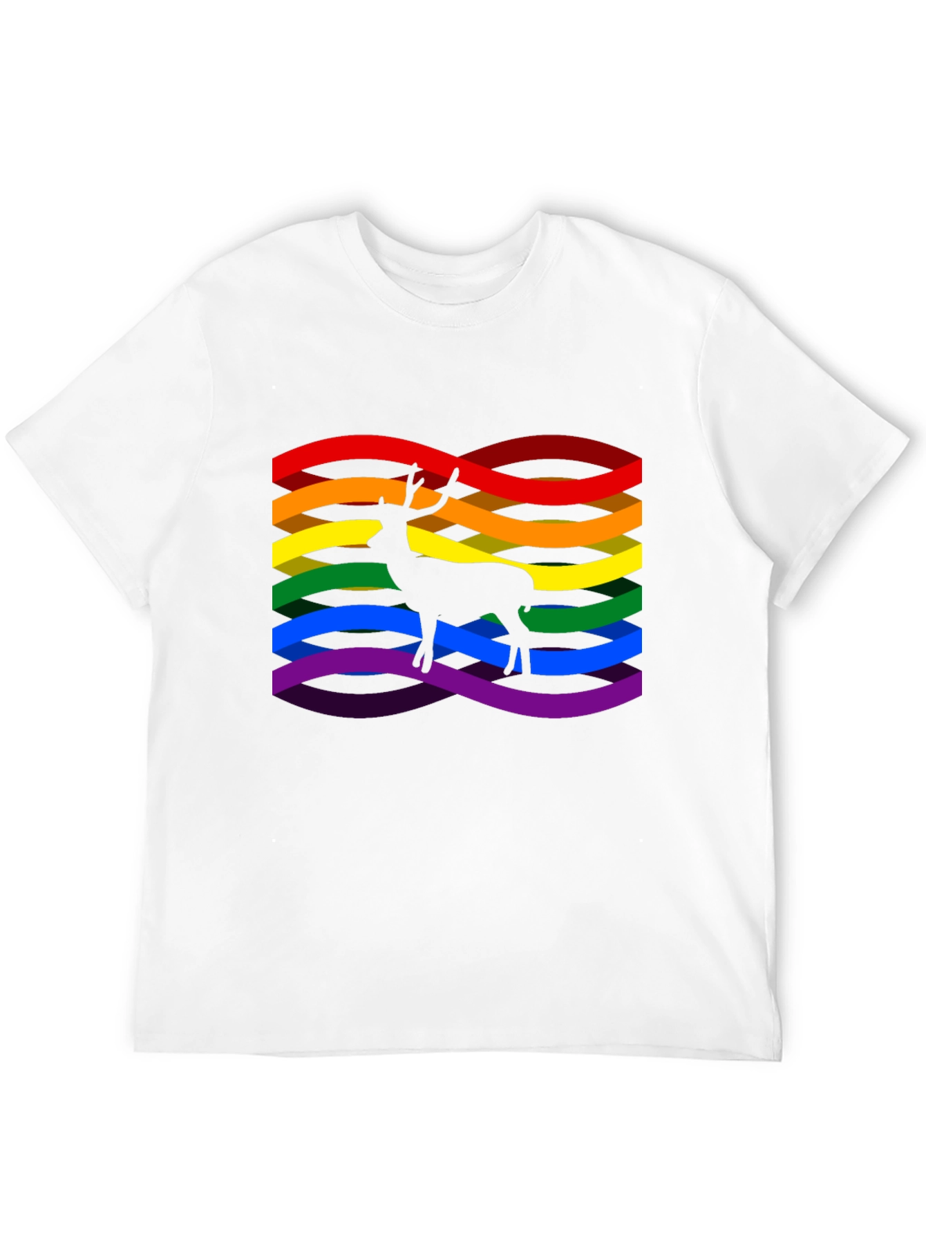 Rainbow Deer Graphic Tee - Pride Style