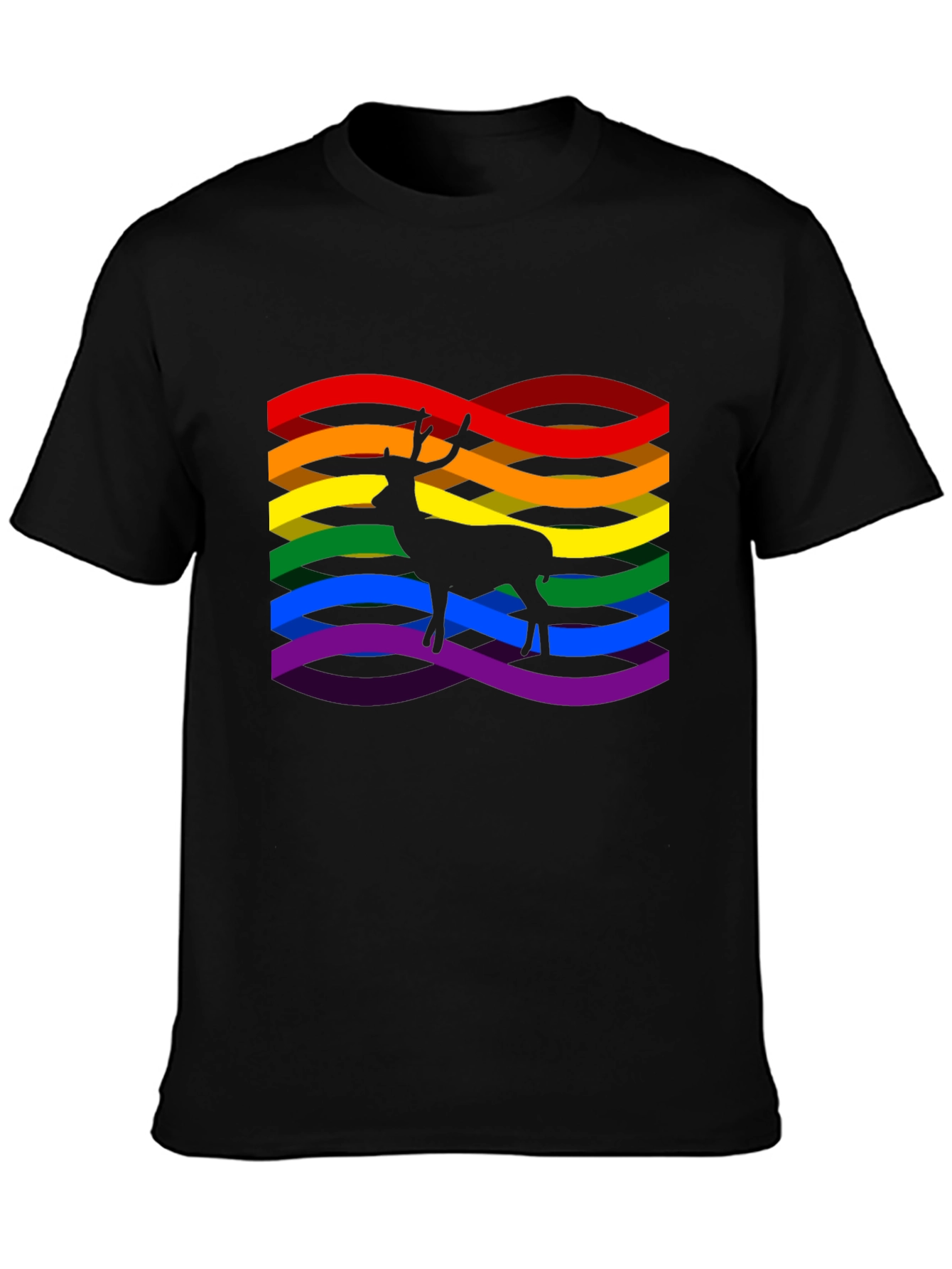 Rainbow Deer Graphic Tee - Pride Style