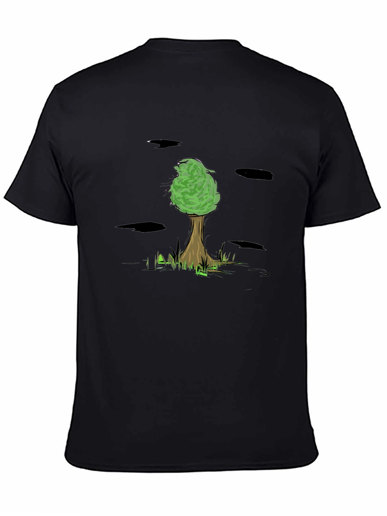 Nature Tree Graphic Black T-Shirt