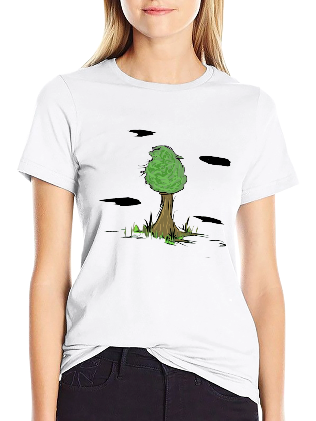Nature Tree Graphic Black T-Shirt