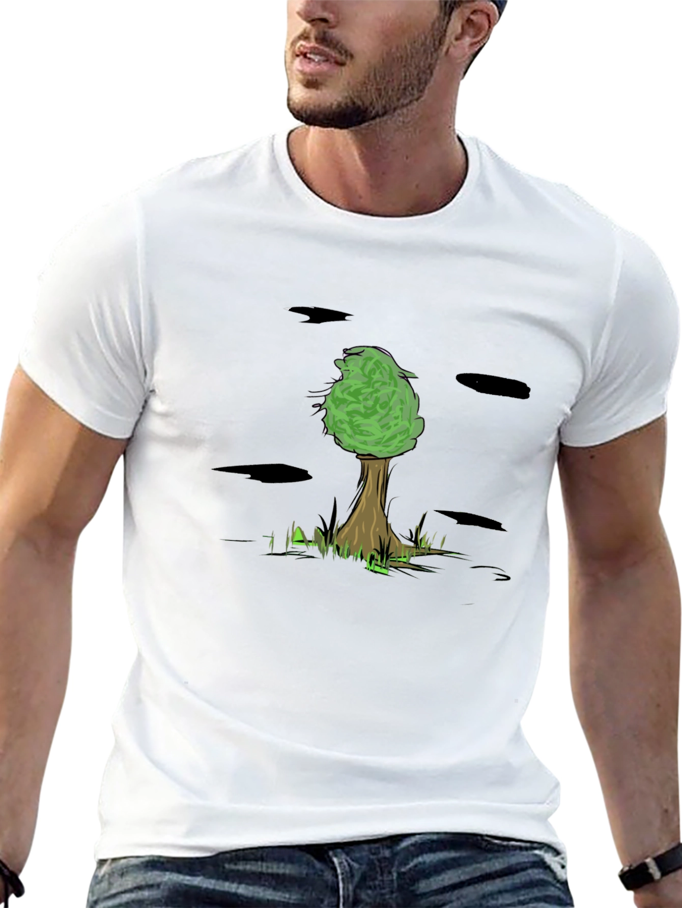Nature Tree Graphic Black T-Shirt