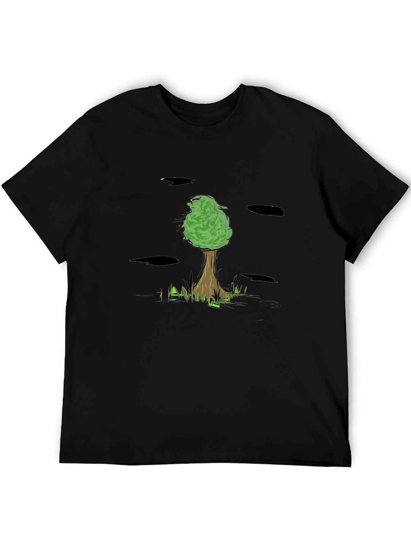 Nature Tree Graphic Black T-Shirt