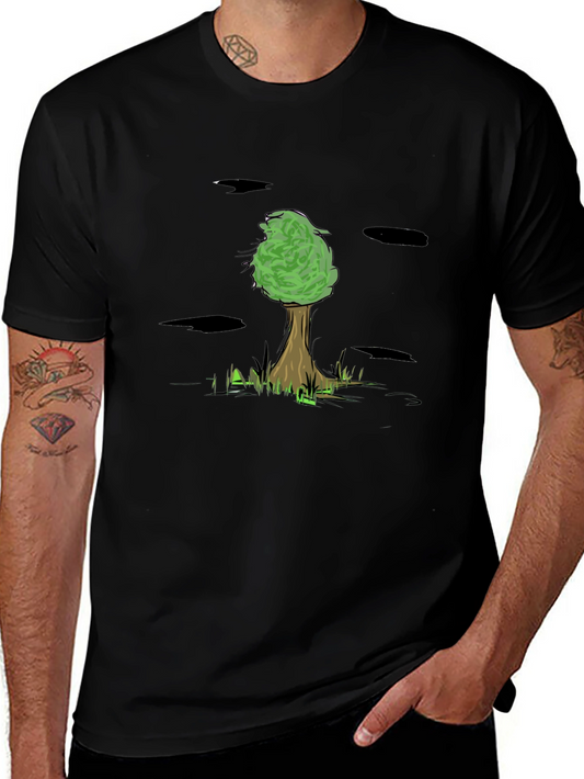 Nature Tree Graphic Black T-Shirt