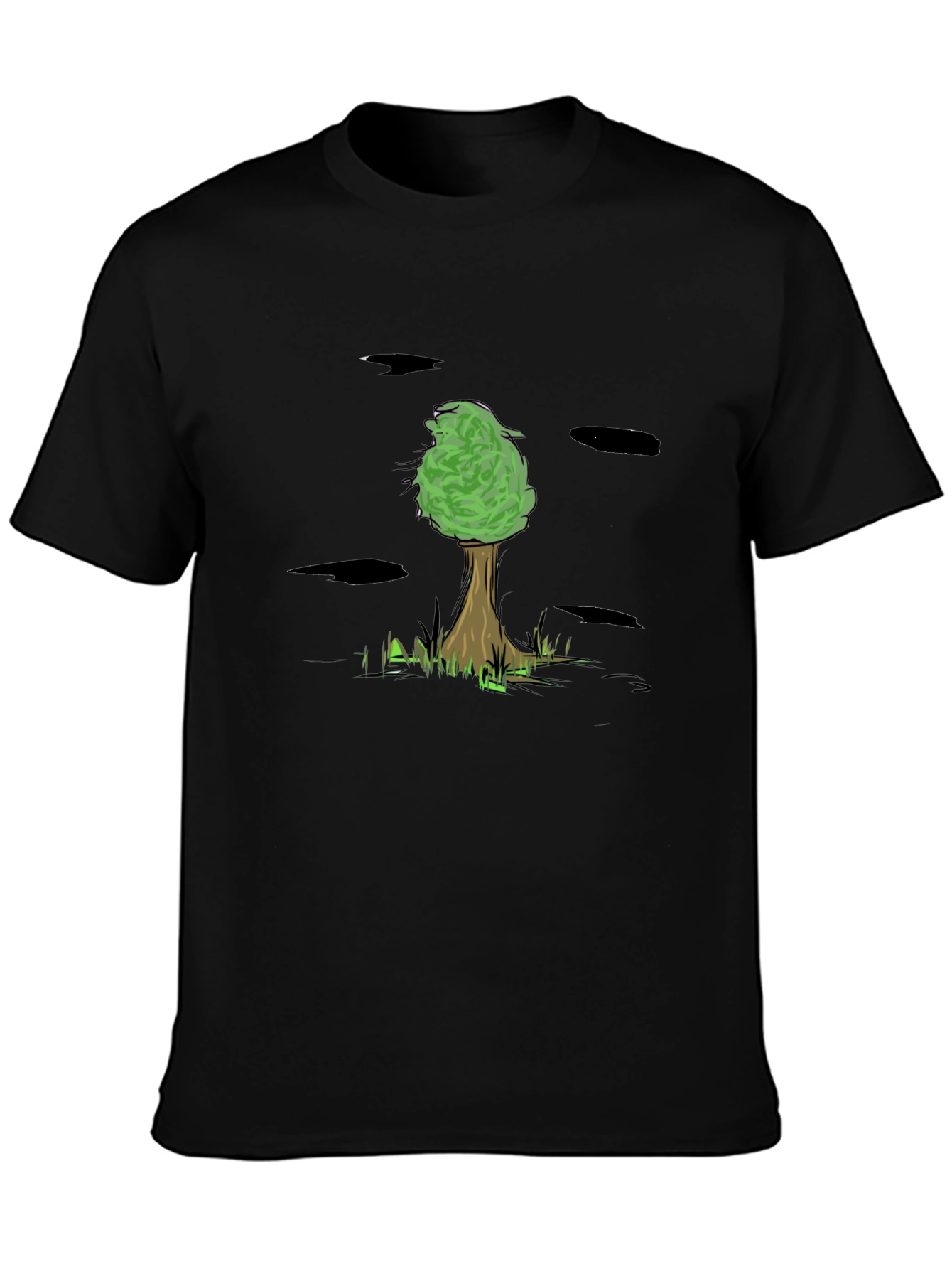 Nature Tree Graphic Black T-Shirt