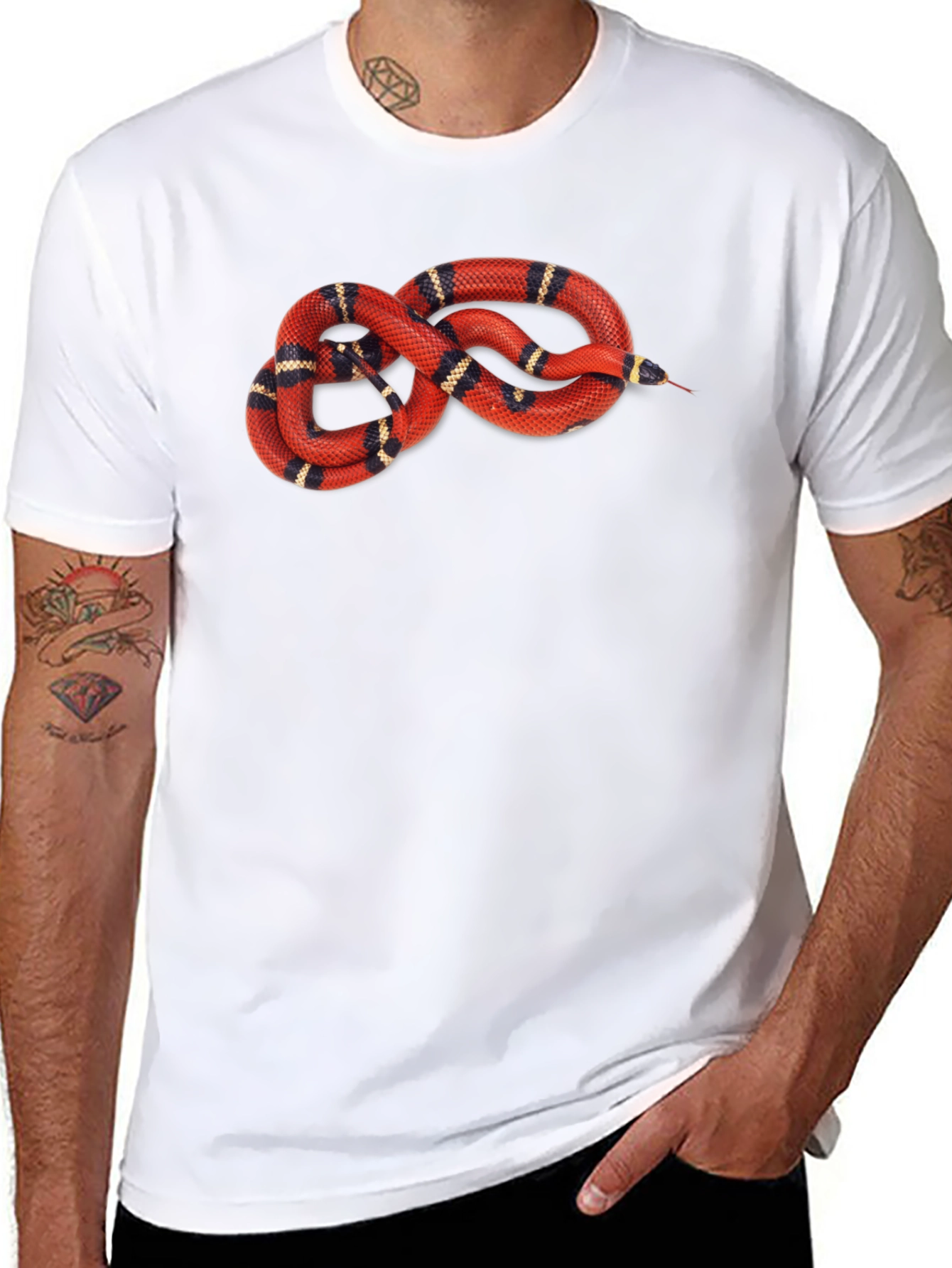 Snake Graphic T-Shirt - Red Milk Snake Design