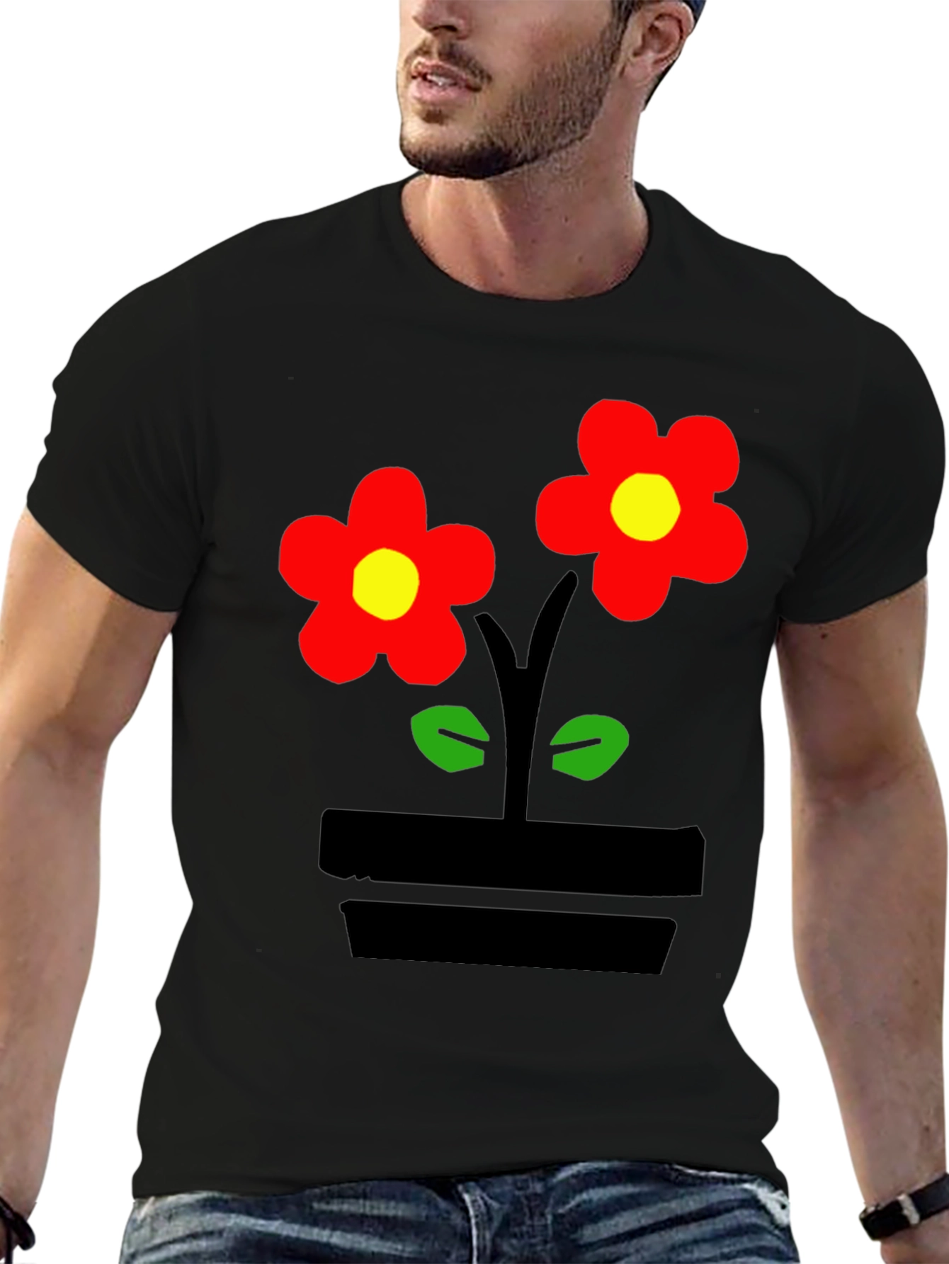 Flower Power Black T-Shirt