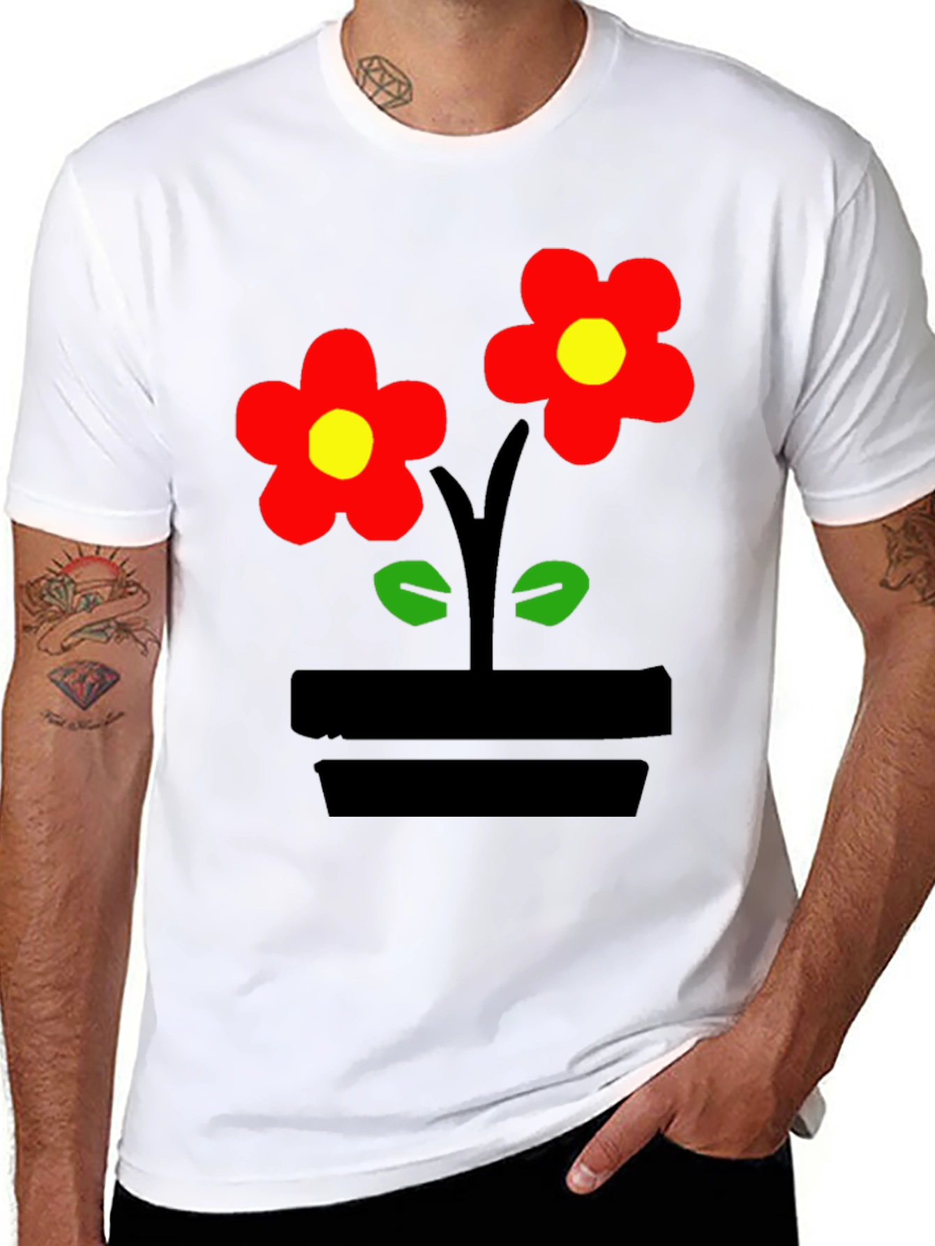 Flower Power Black T-Shirt