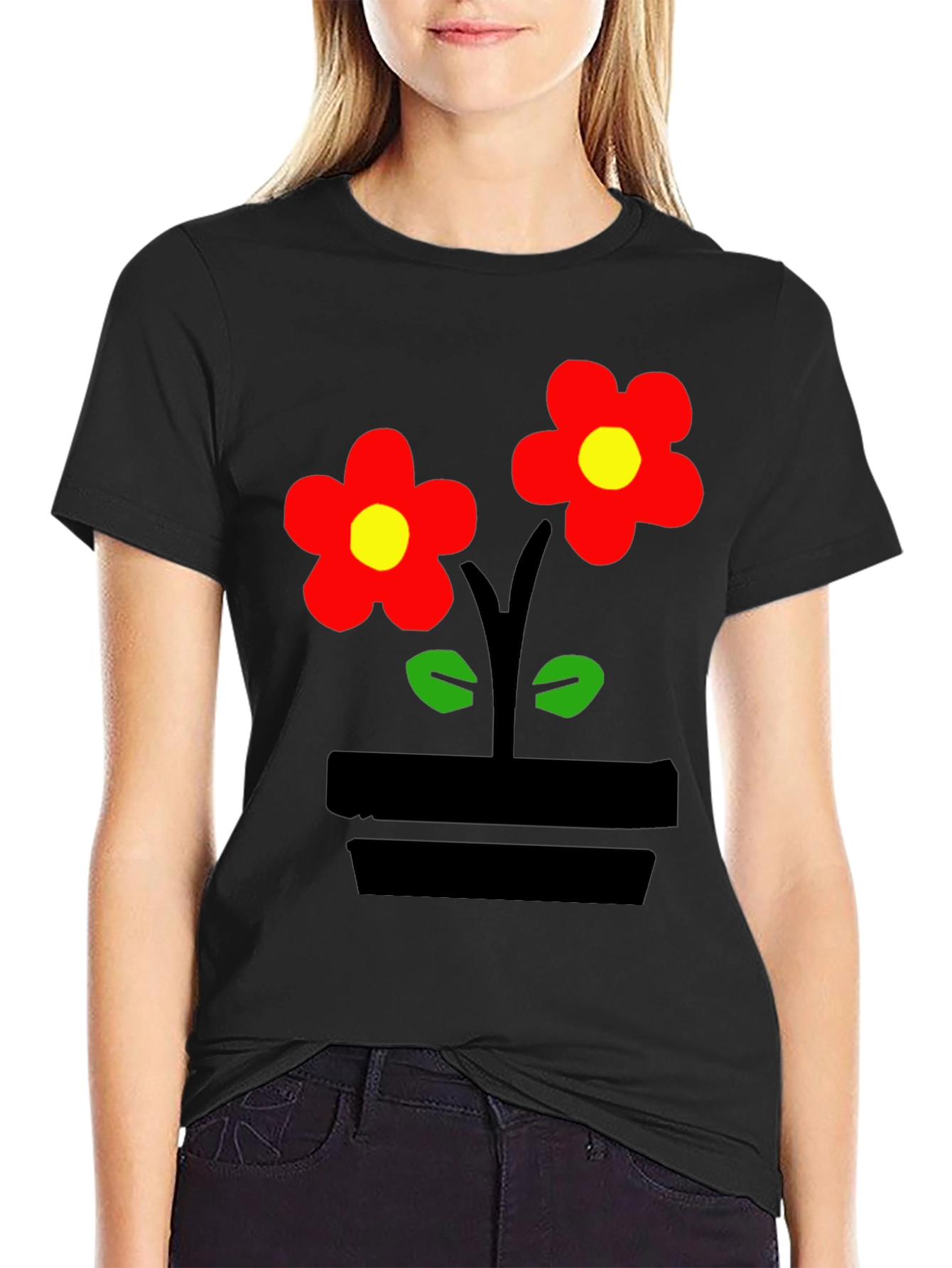 Flower Power Black T-Shirt