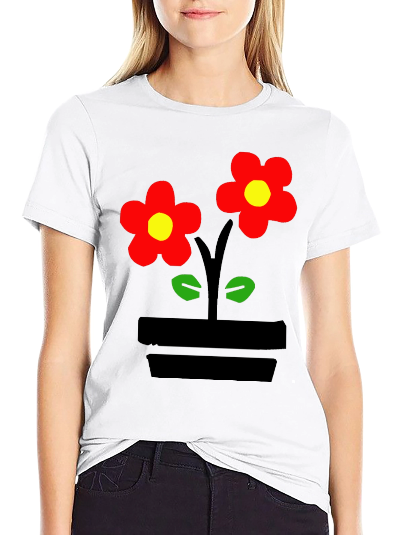 Flower Power Black T-Shirt