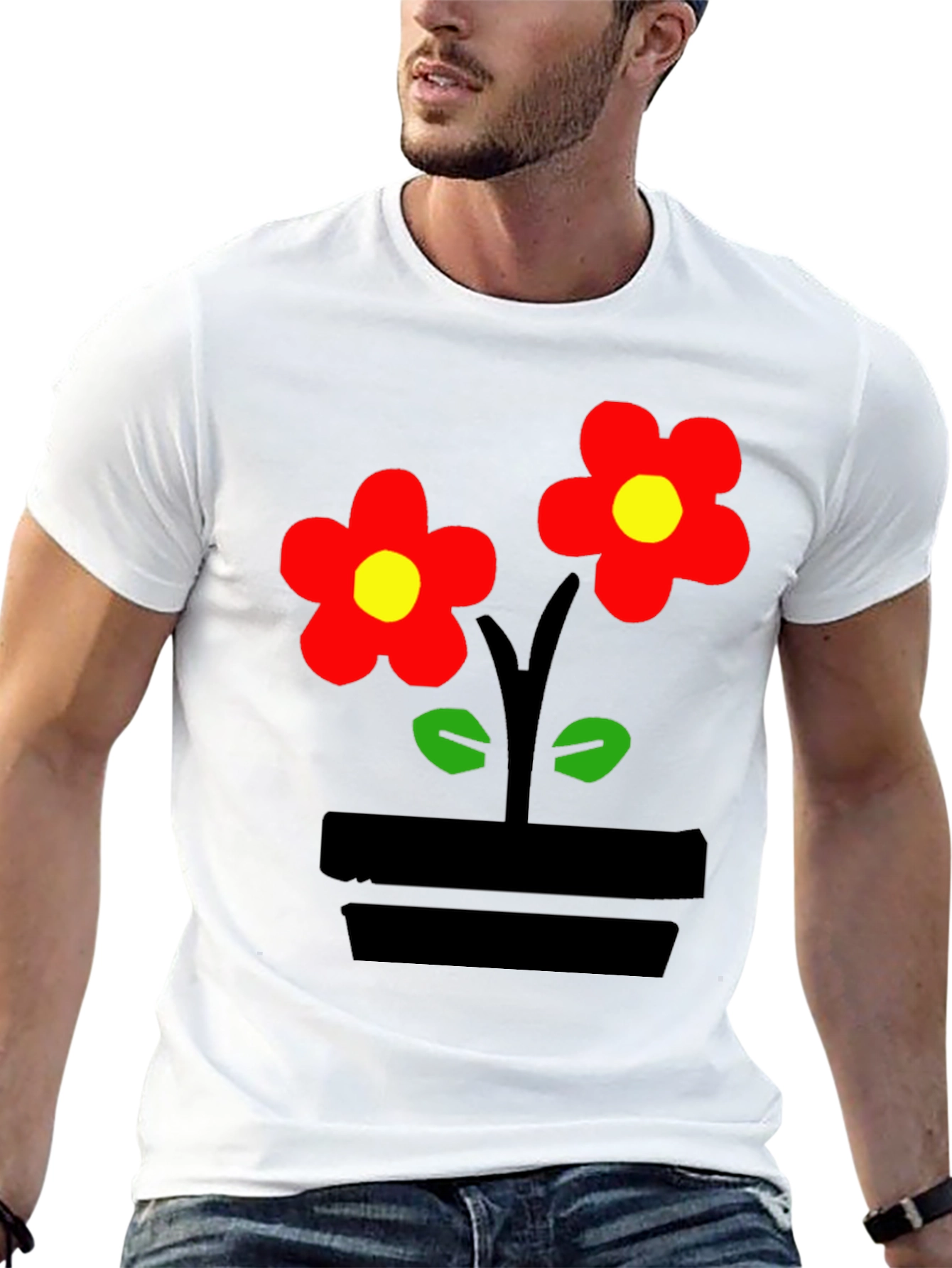 Flower Power Black T-Shirt
