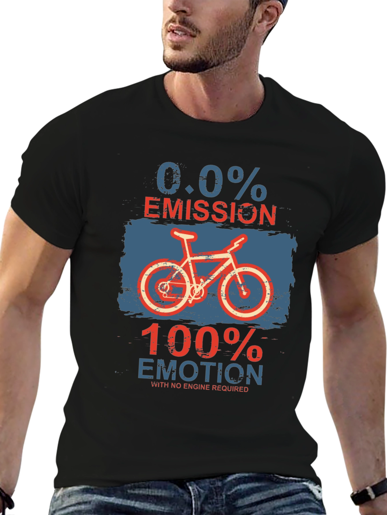 Eco-Friendly Biker T-Shirt: Zero Emission Full Emotion