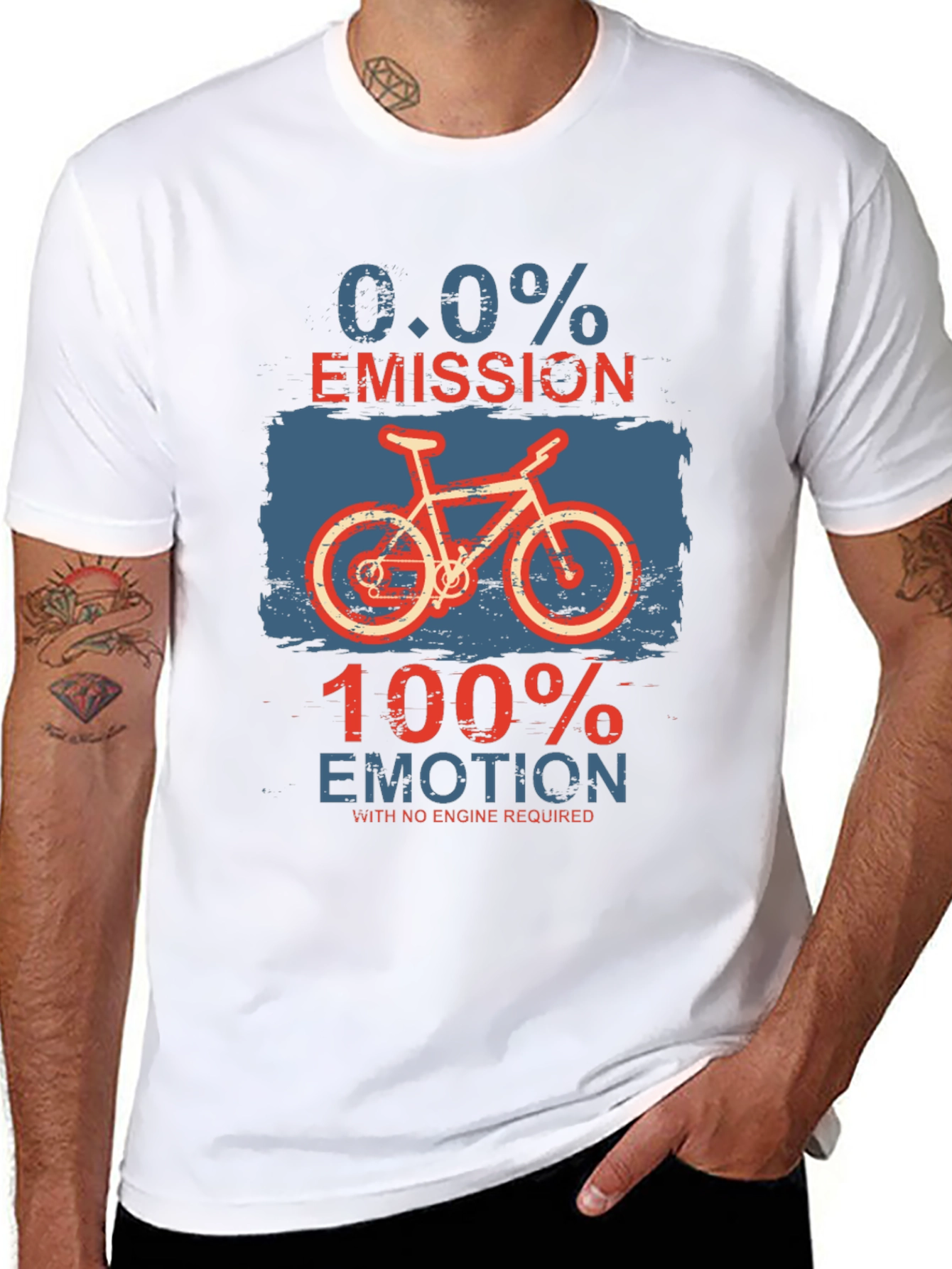 Eco-Friendly Biker T-Shirt: Zero Emission Full Emotion