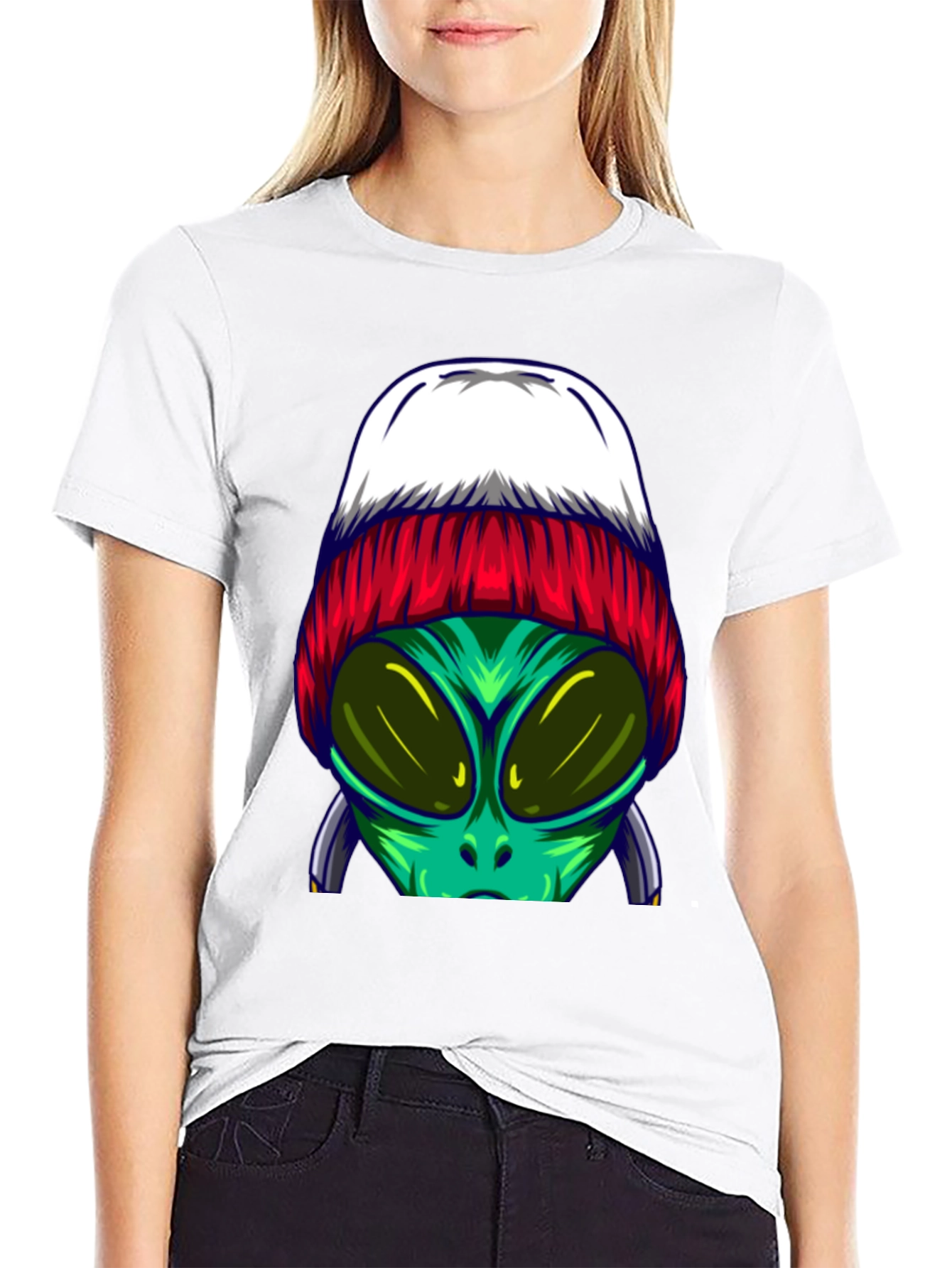Alien Beanie T-Shirt - Cool Graphic Tee