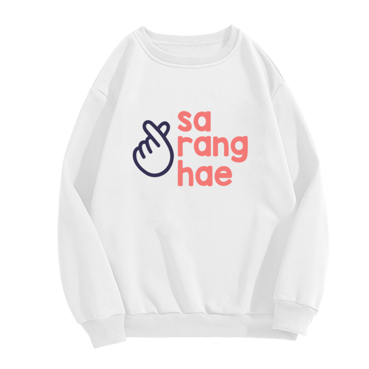 Finger Heart Sa Rang Hae - Korean Love Gesture Graphic ԲÁìÎÀÒÂ | Unisex Pullover Sweatshirt