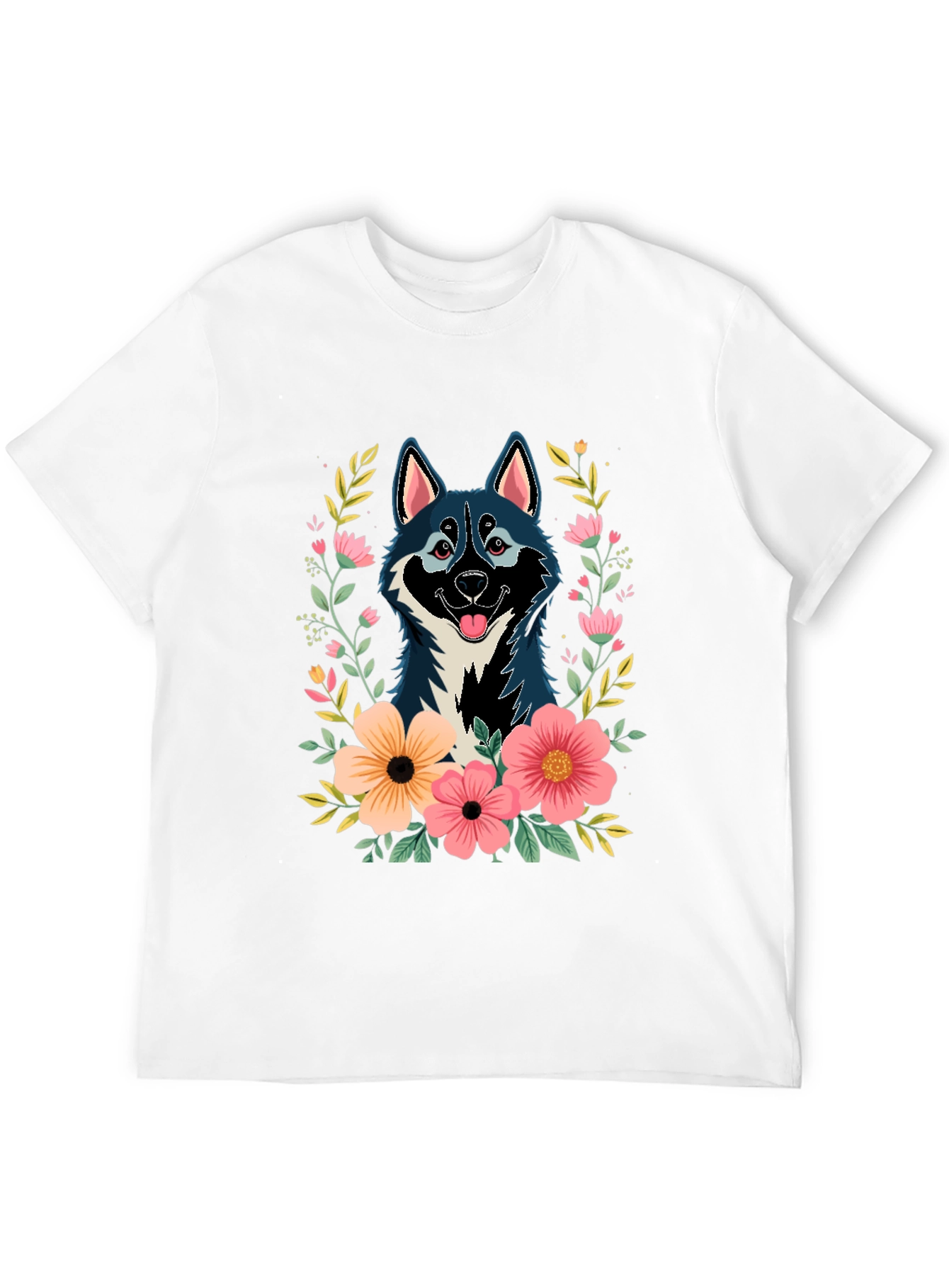 Dog & Floral T-Shirt