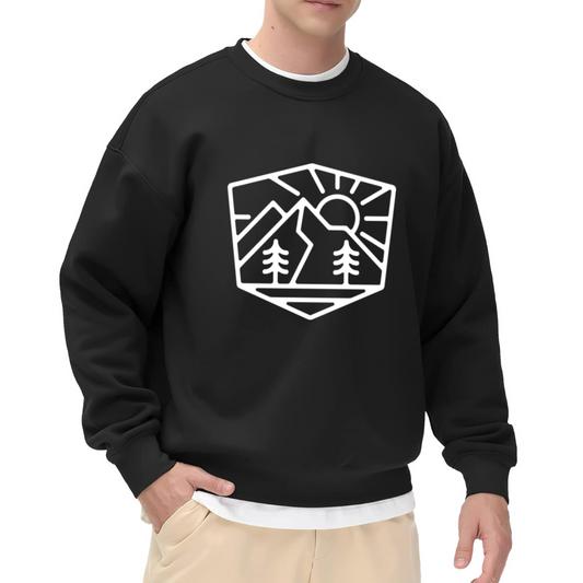 Minimalist Mountain & Tree Nature Graphic ԲÁìÎÀÒÂ - Unique Design Pullover Sweatshirt