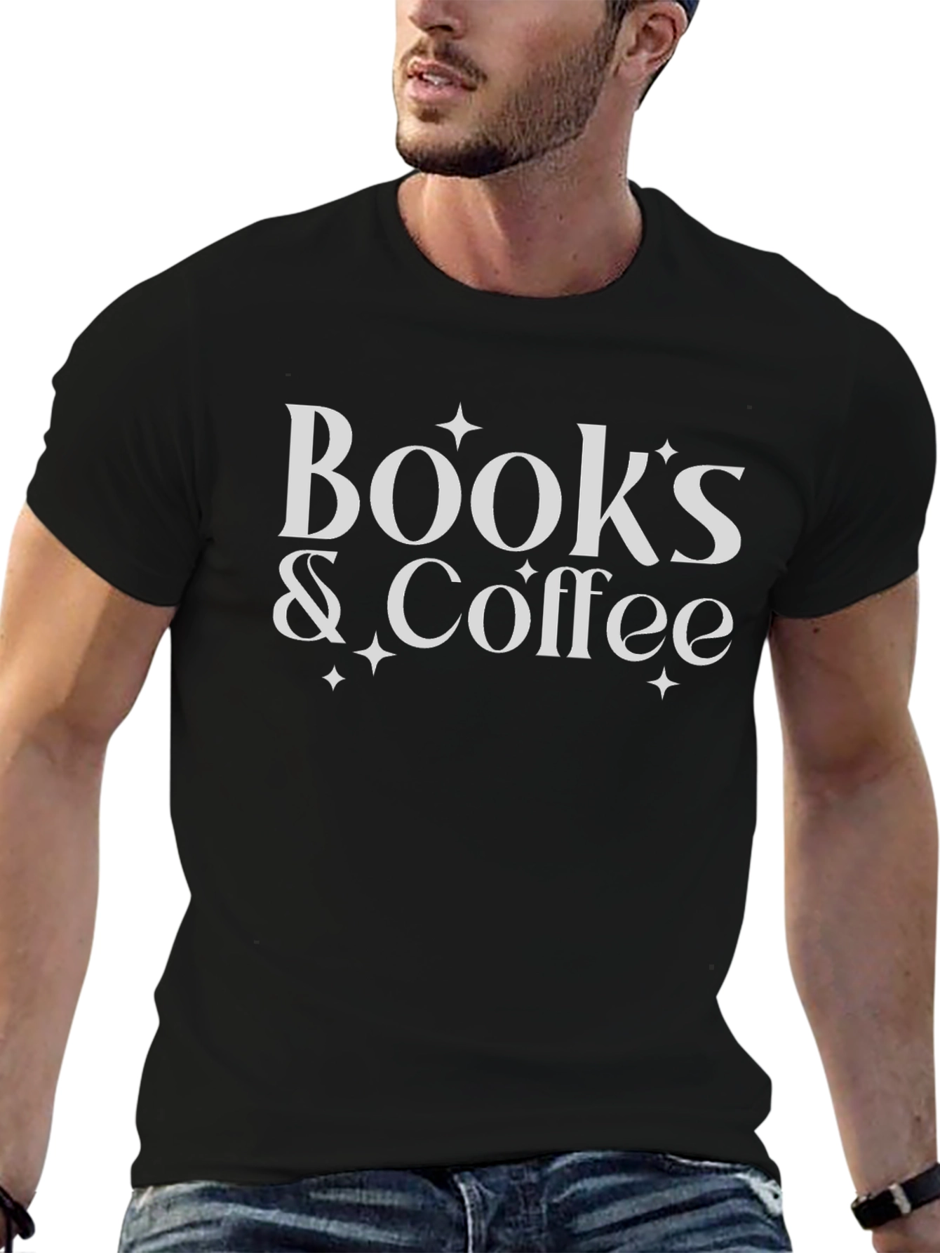 Books & Coffee Graphic T-Shirt