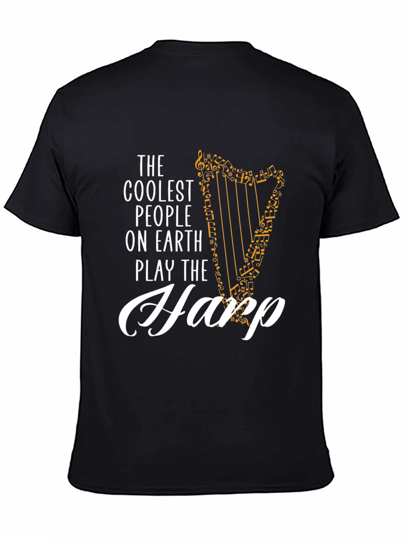 Coolest People Harp Player Black T-Shirt