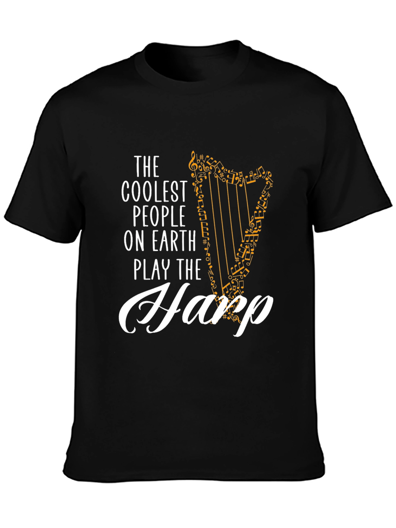 Coolest People Harp Player Black T-Shirt