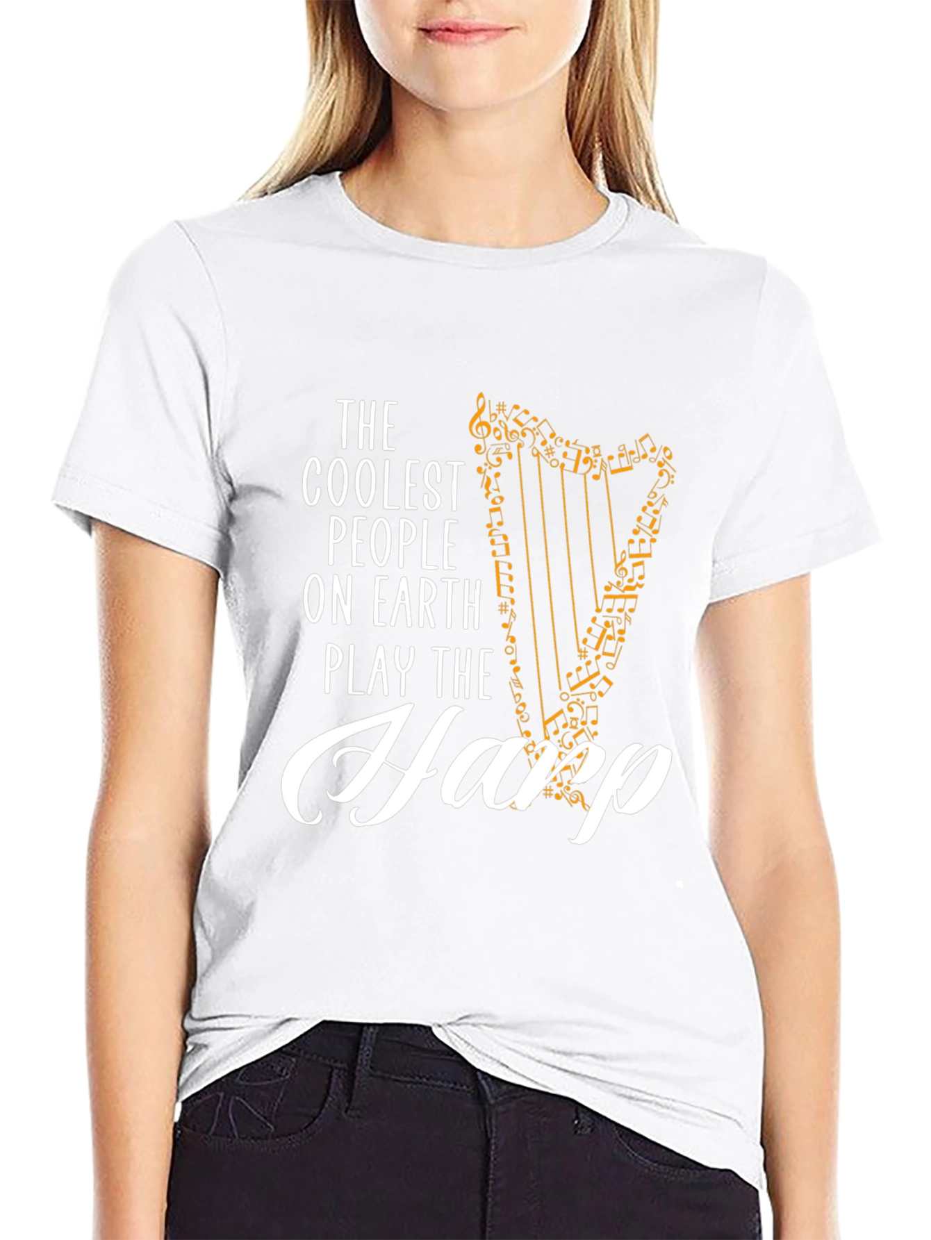 Coolest People Harp Player Black T-Shirt