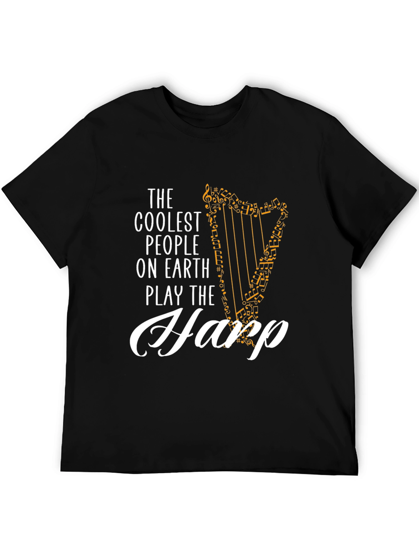 Coolest People Harp Player Black T-Shirt