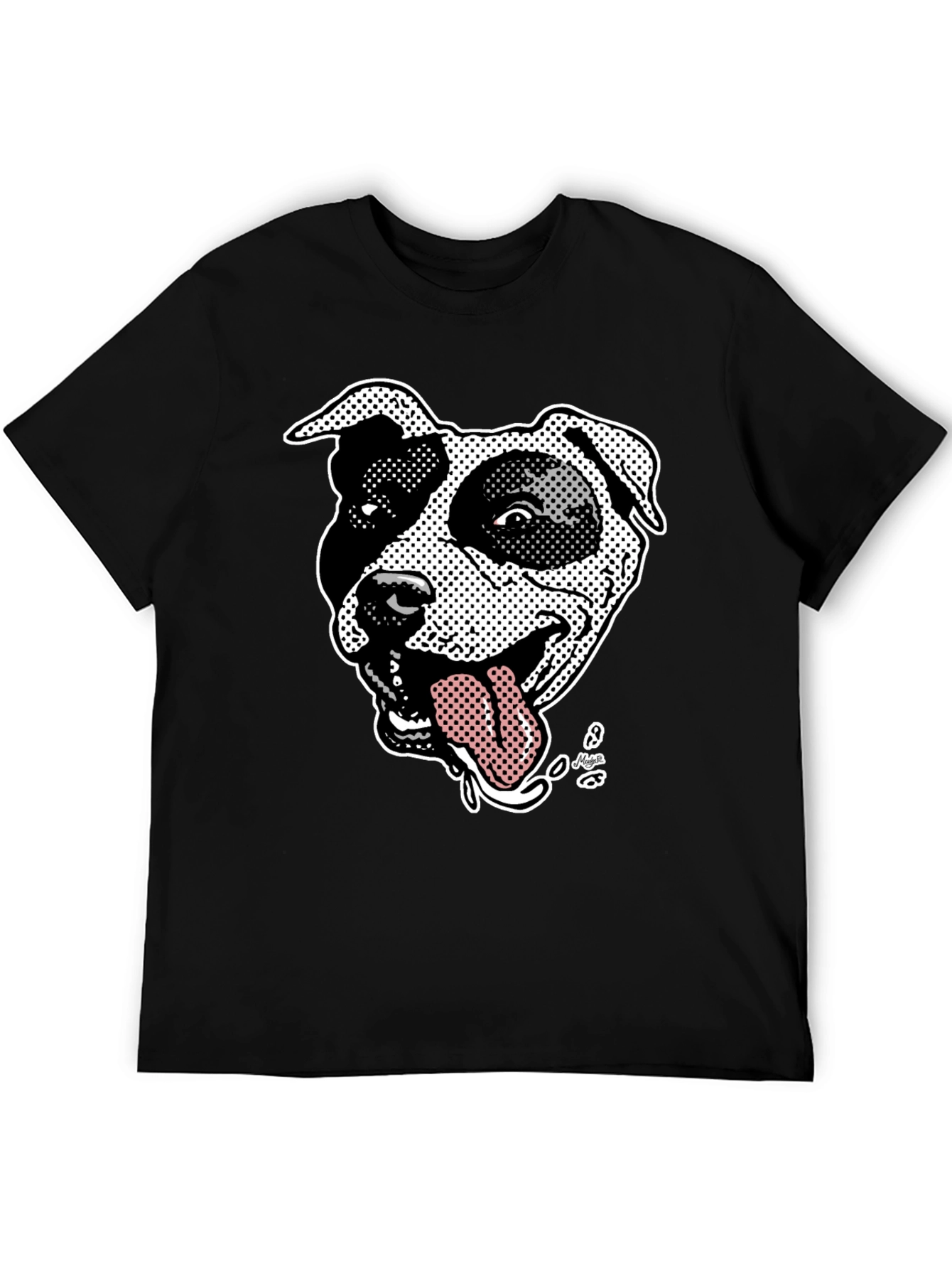 Pitbull Dog Graphic Black T-Shirt