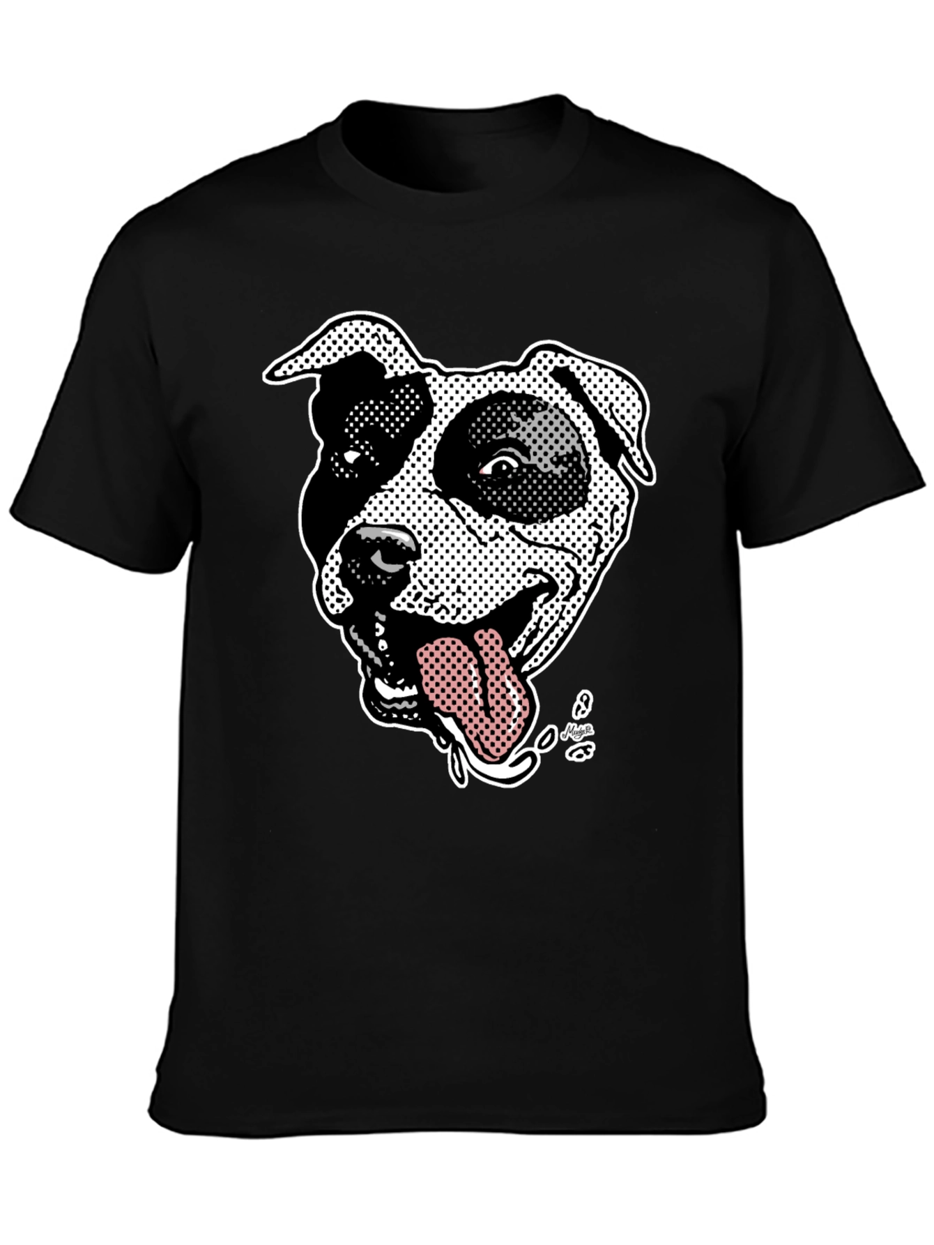 Pitbull Dog Graphic Black T-Shirt