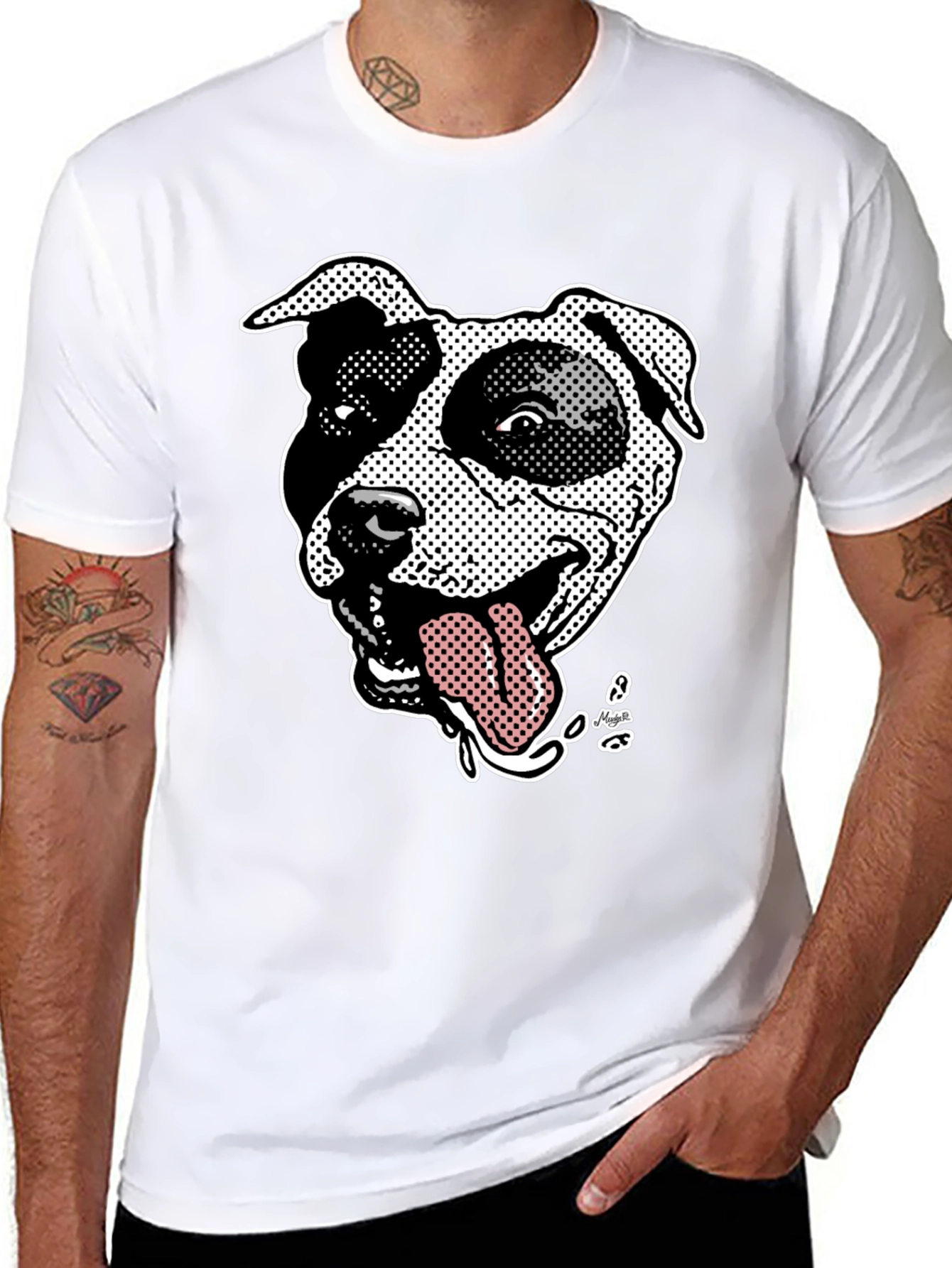 Pitbull Dog Graphic Black T-Shirt
