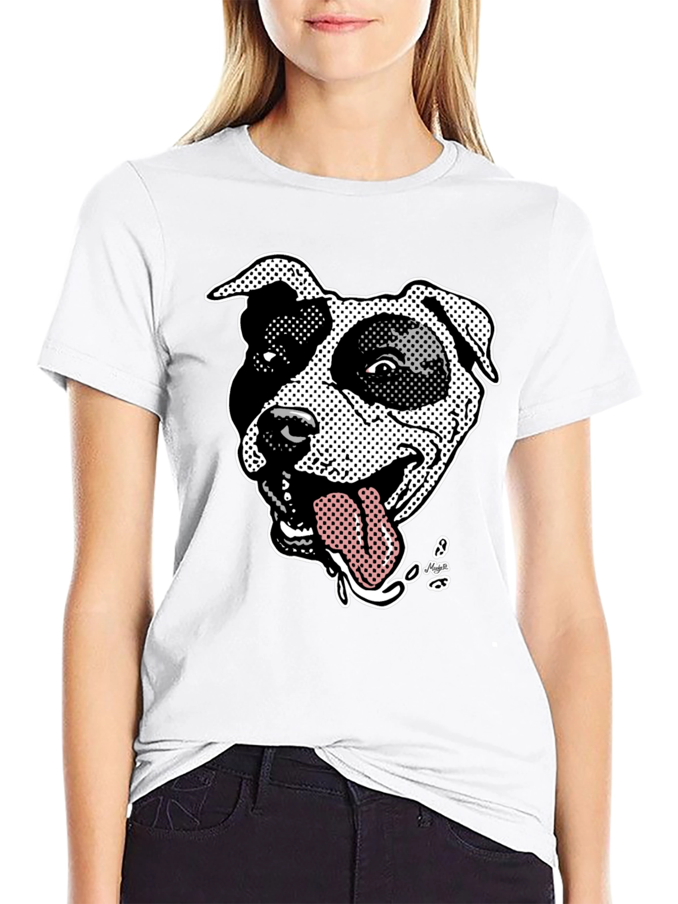 Pitbull Dog Graphic Black T-Shirt