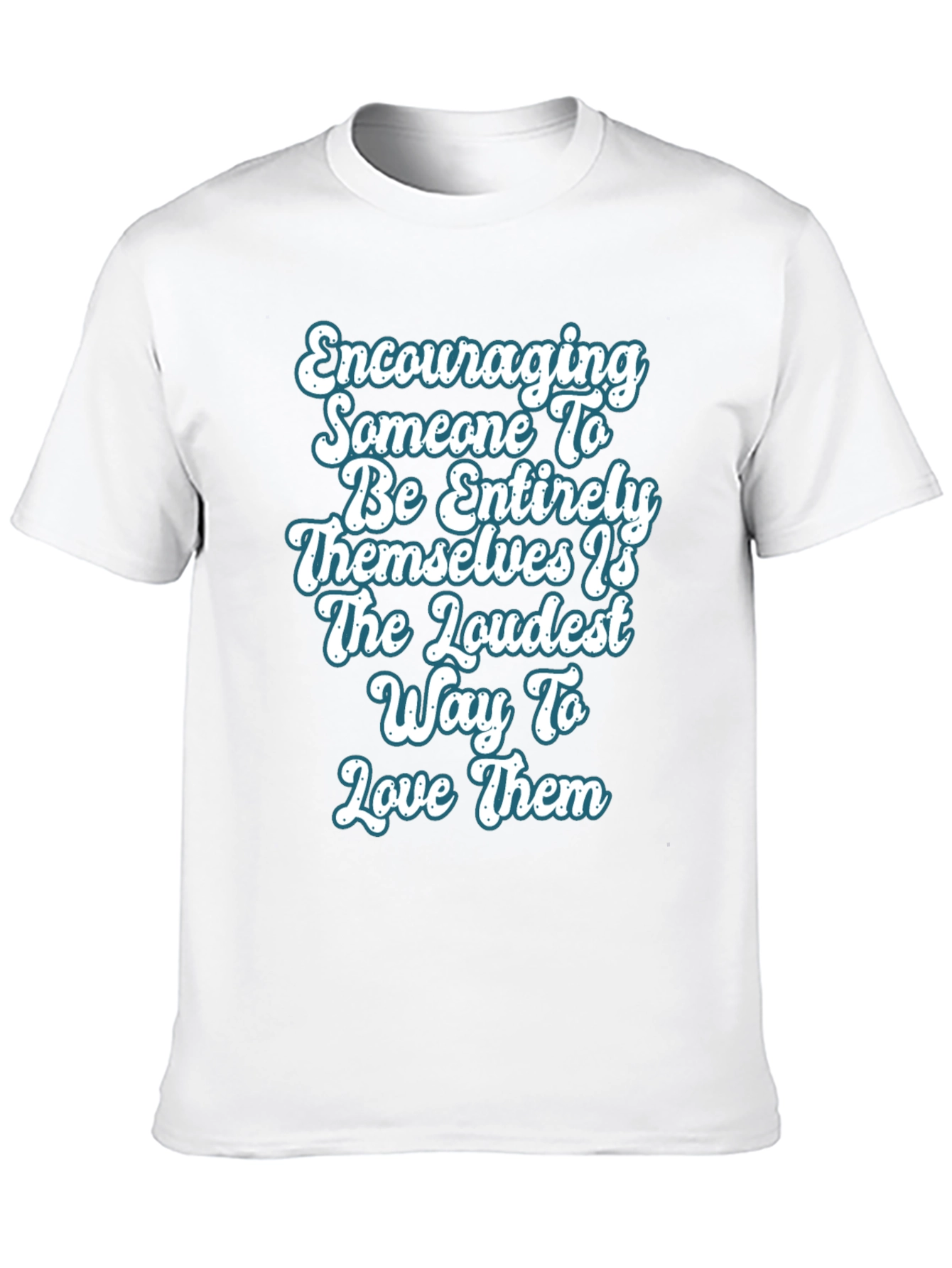 Encouraging T-Shirt Love Loudly Black Cotton