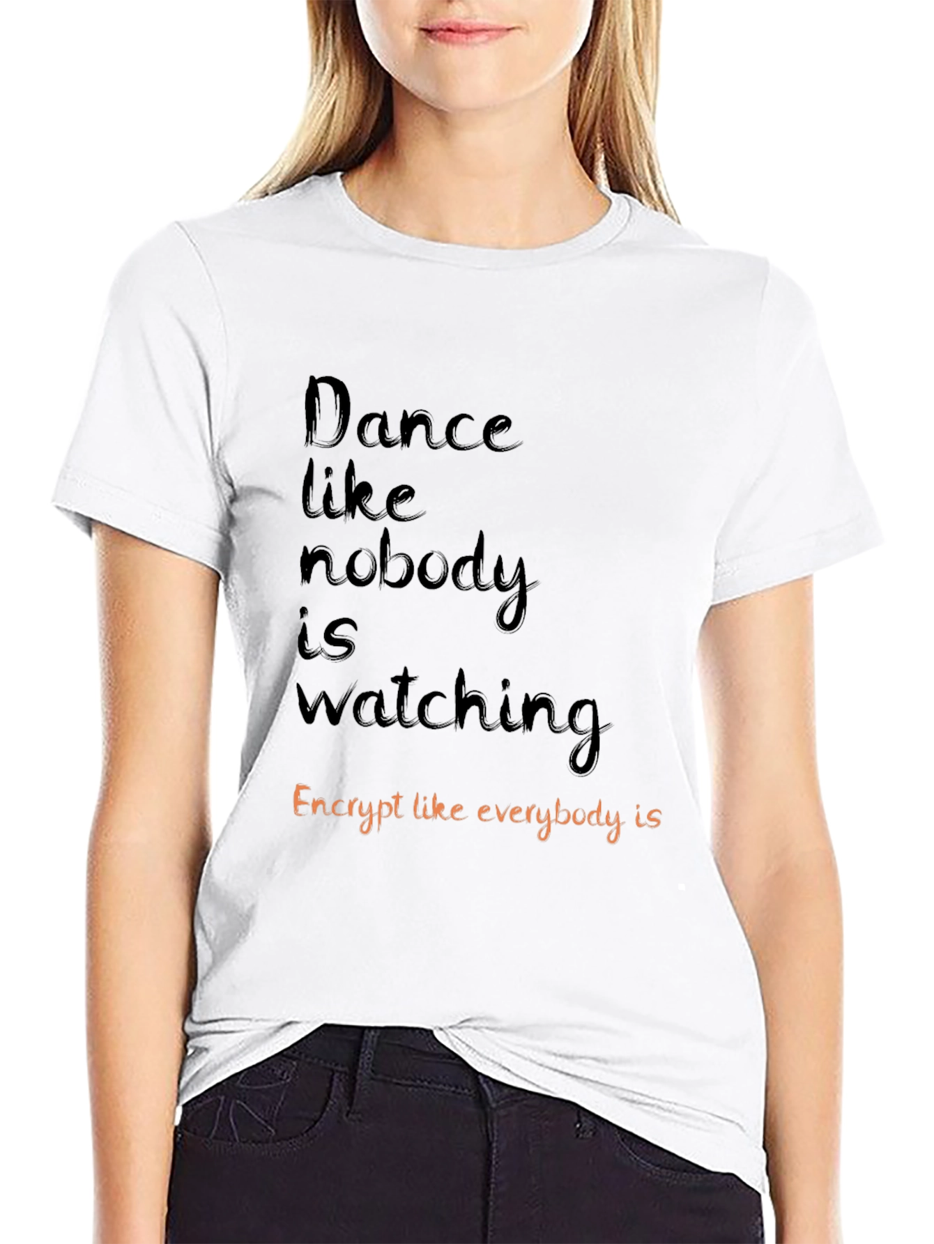 Dance and Encrypt Graphic Tee - Black