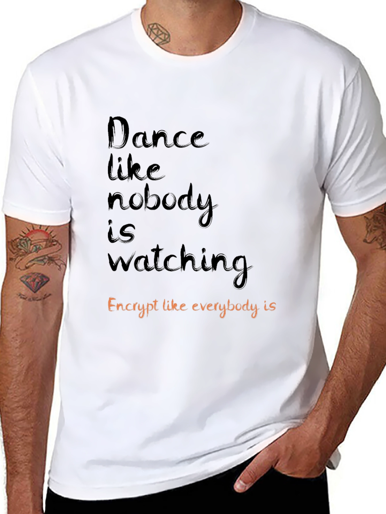 Dance and Encrypt Graphic Tee - Black