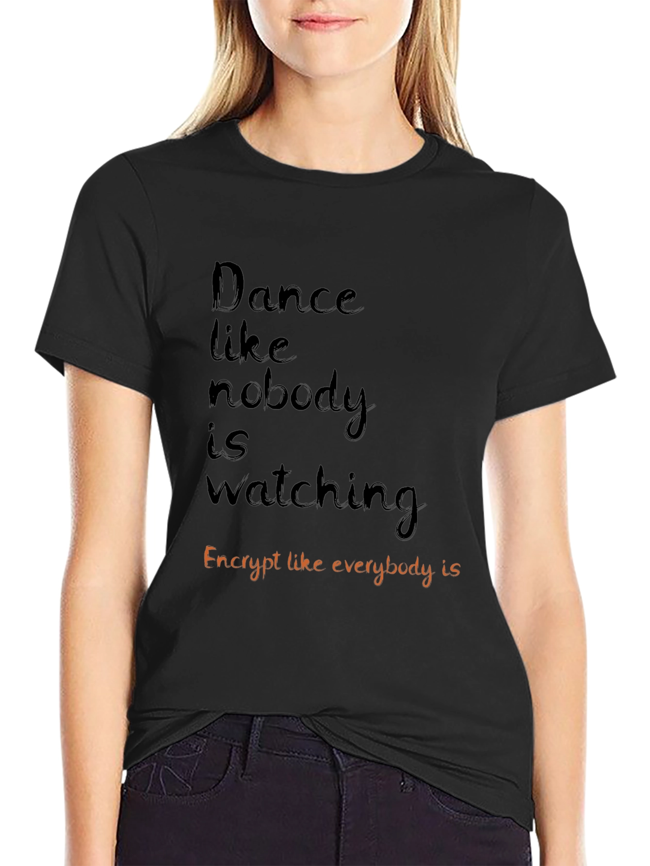 Dance and Encrypt Graphic Tee - Black