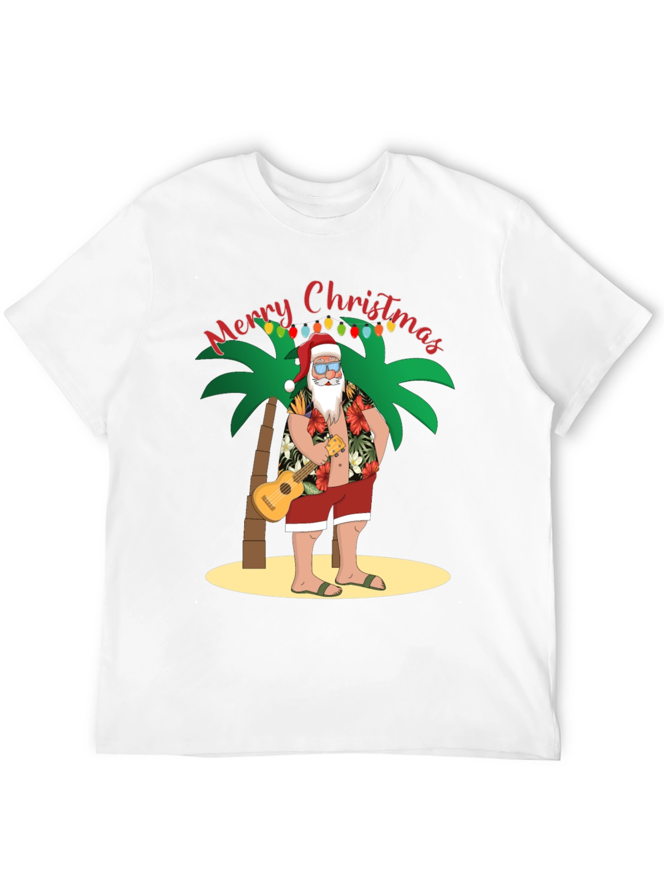 Tropical Santa Christmas Graphic Tee