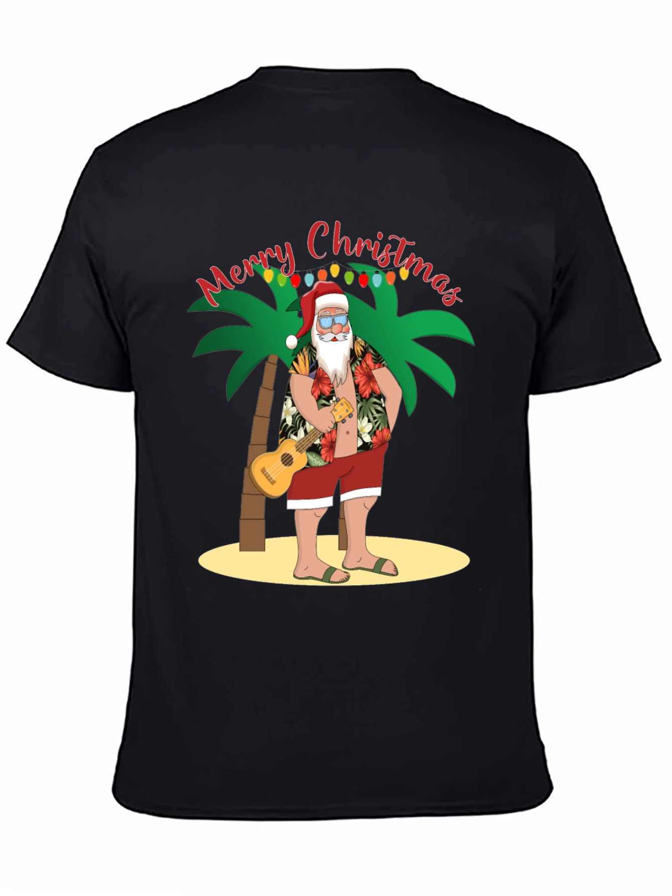 Tropical Santa Christmas Graphic Tee