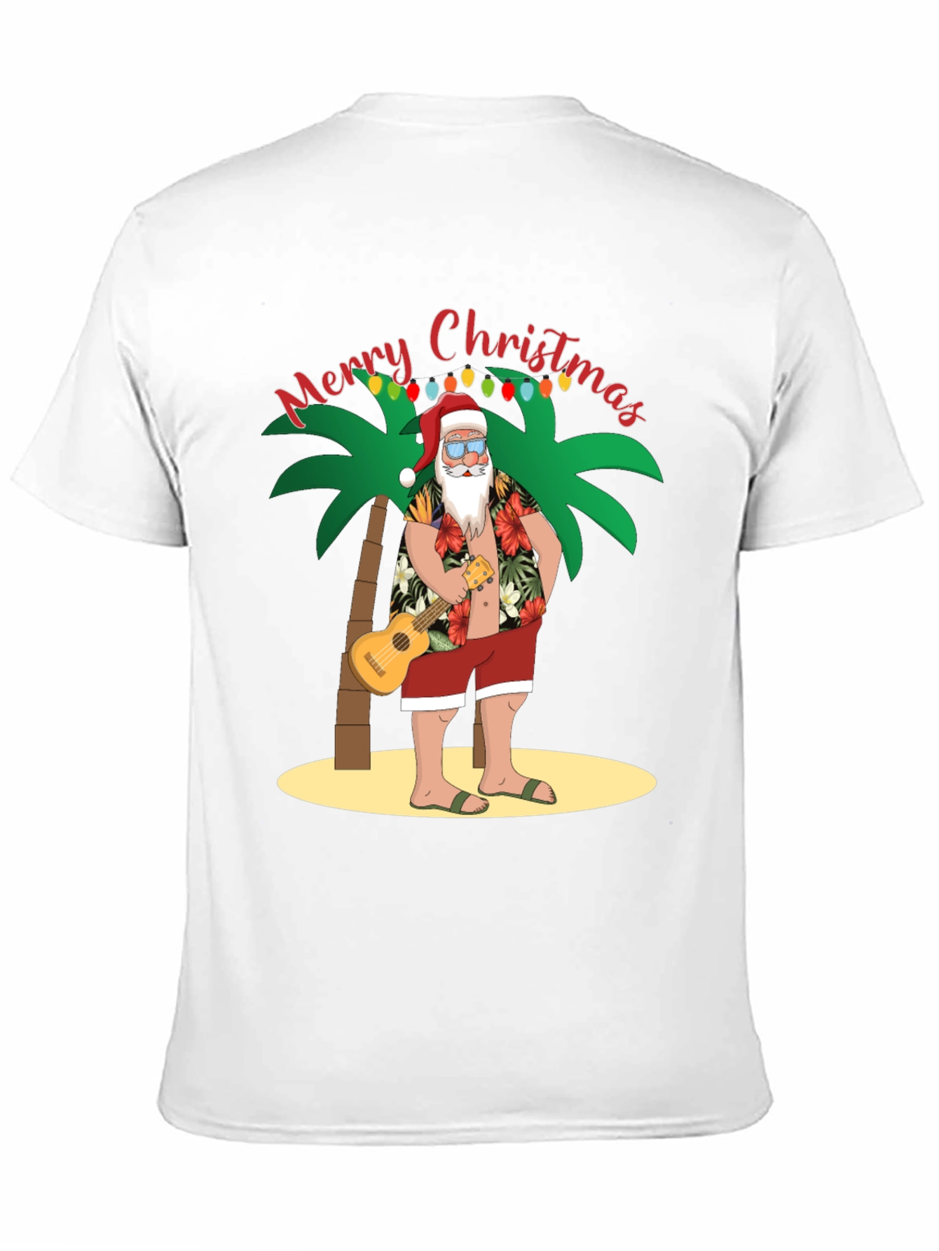 Tropical Santa Christmas Graphic Tee