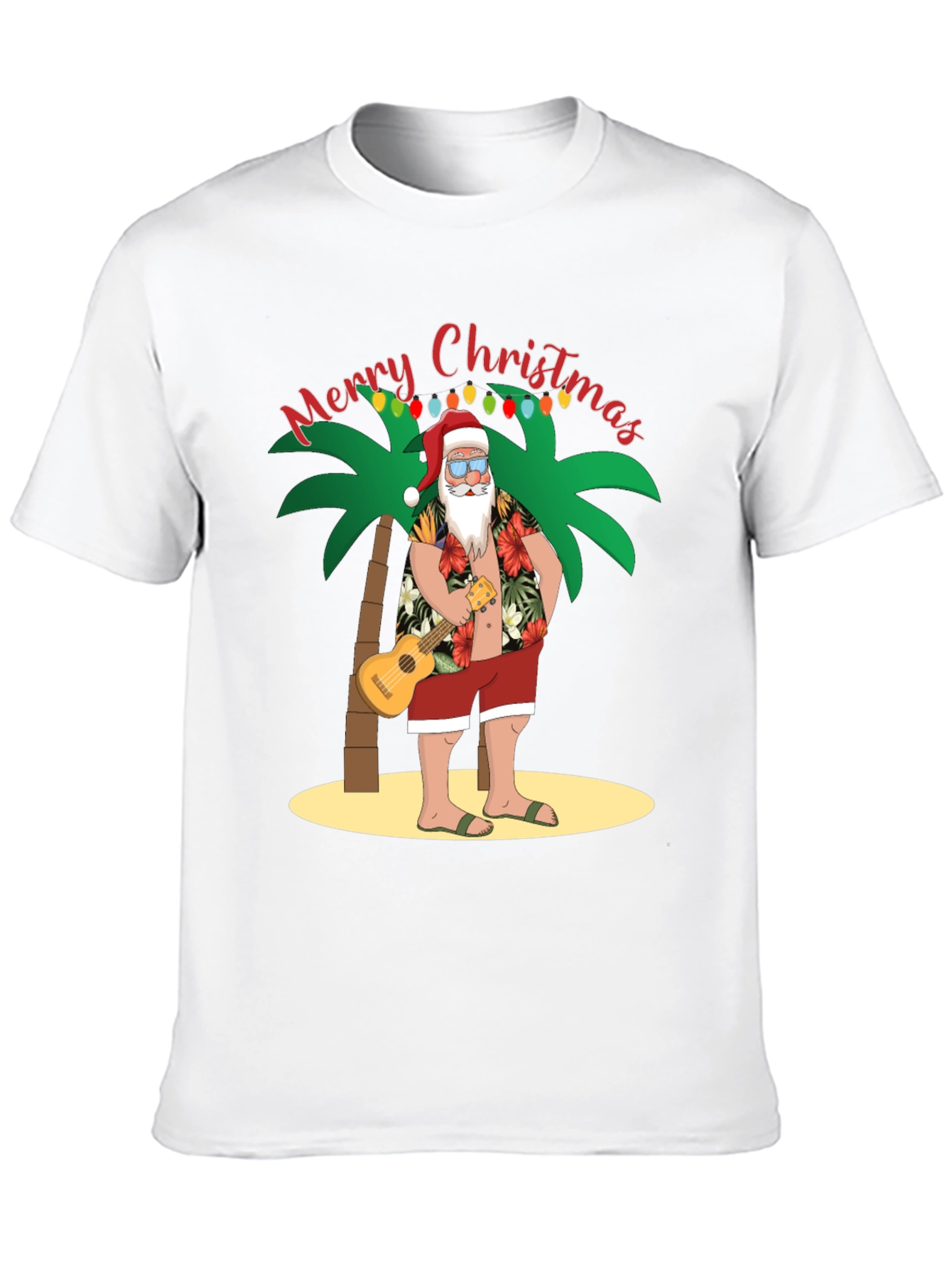 Tropical Santa Christmas Graphic Tee