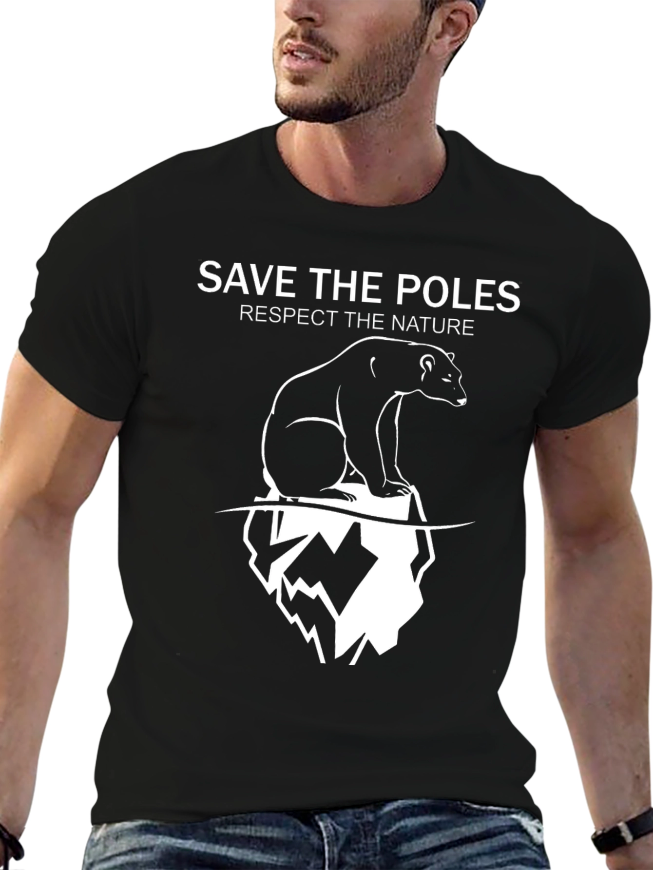 Save The Poles T-Shirt - Black Nature Tee