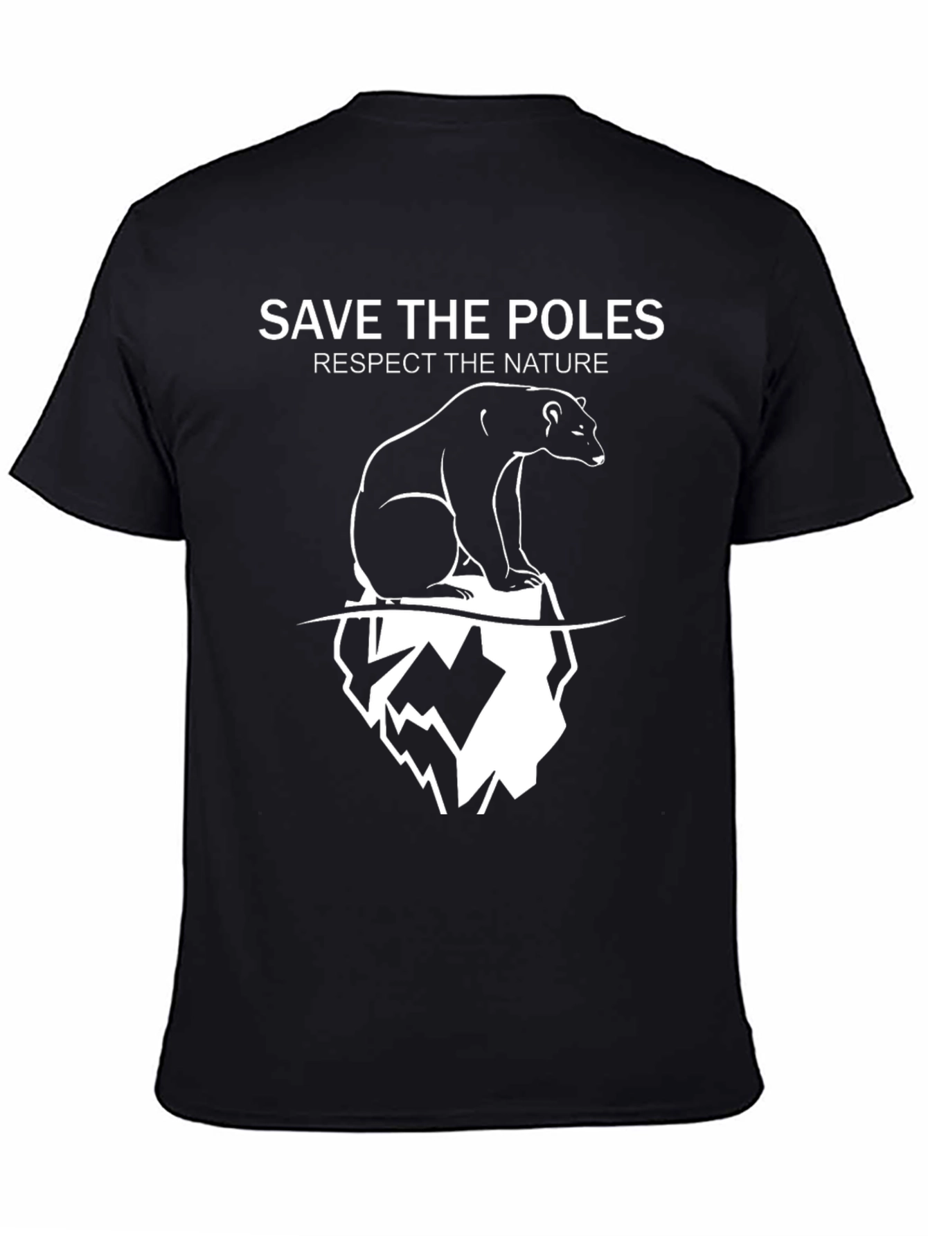 Save The Poles T-Shirt - Black Nature Tee