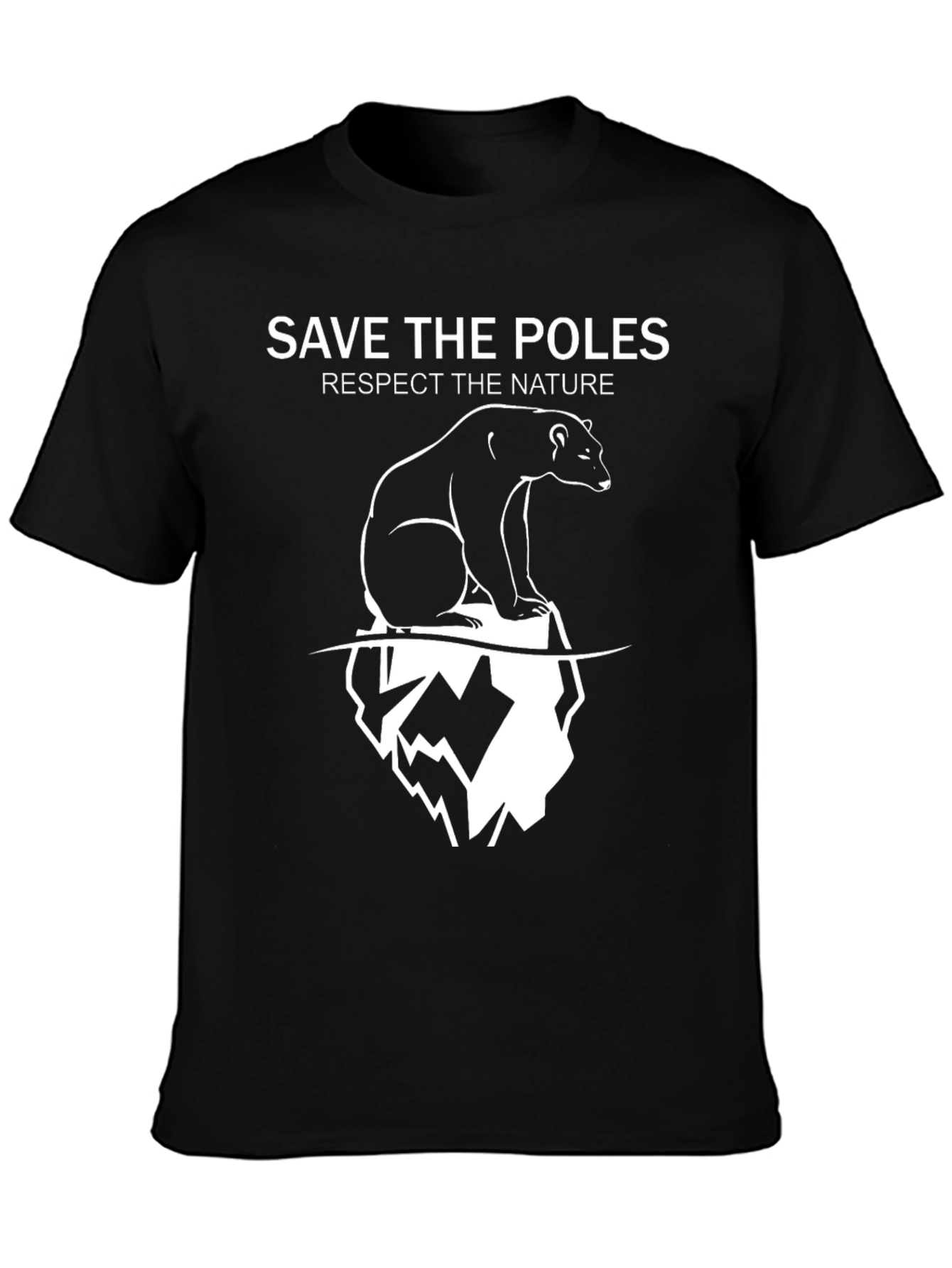 Save The Poles T-Shirt - Black Nature Tee