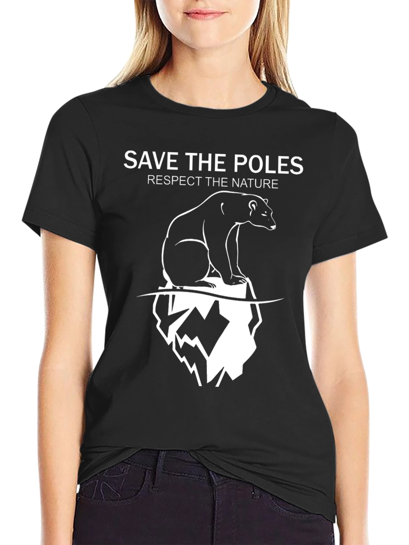 Save The Poles T-Shirt - Black Nature Tee