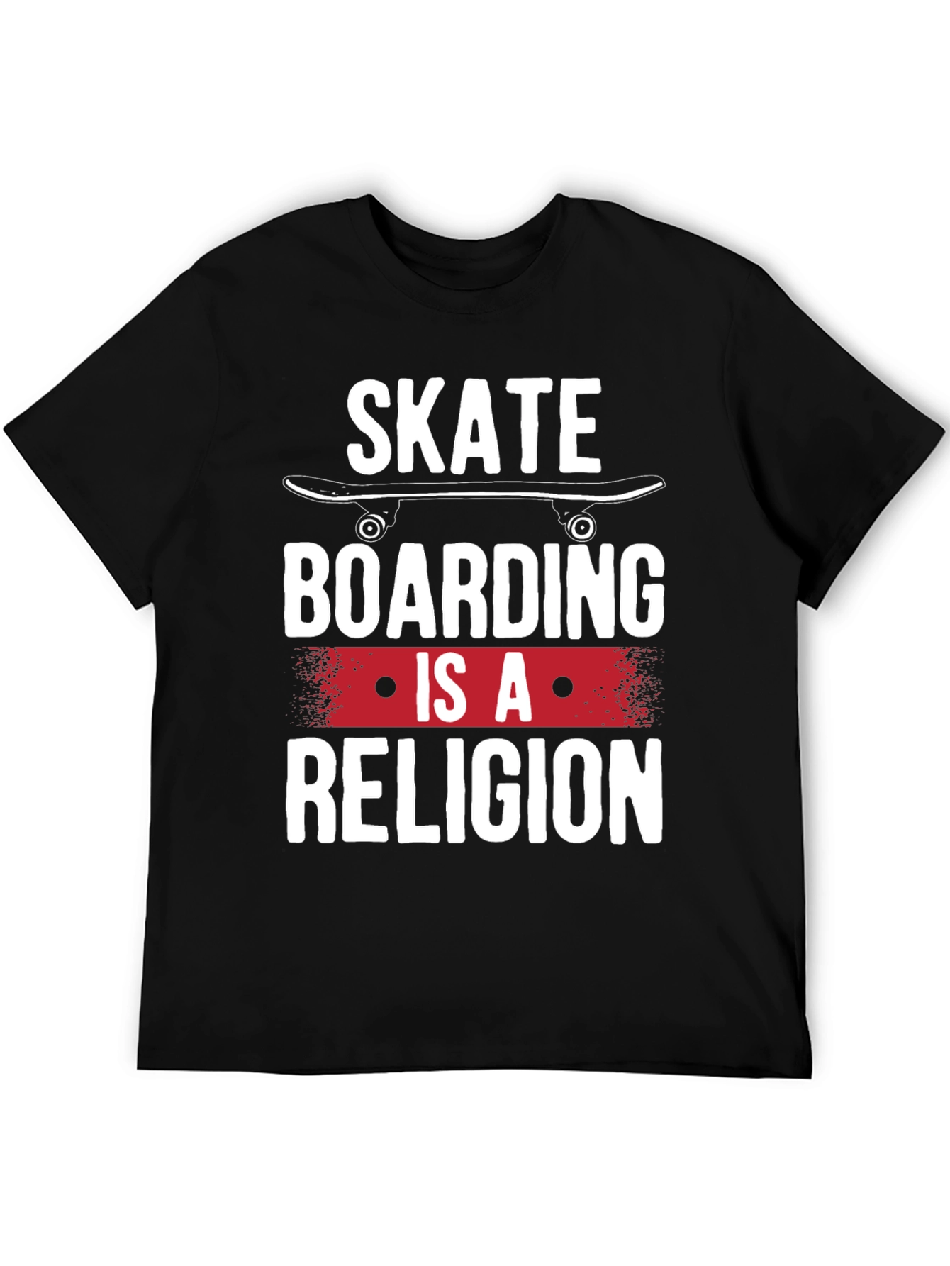 Skateboarding is a Religion Black Graphic T-Shirt