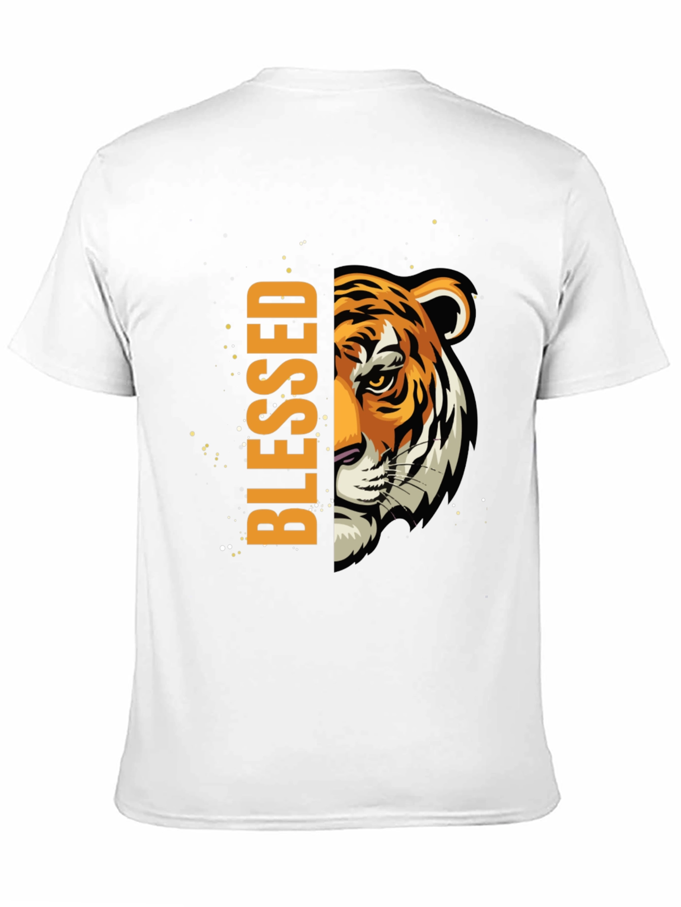 Blessed Tiger Graphic Print Black T-Shirt