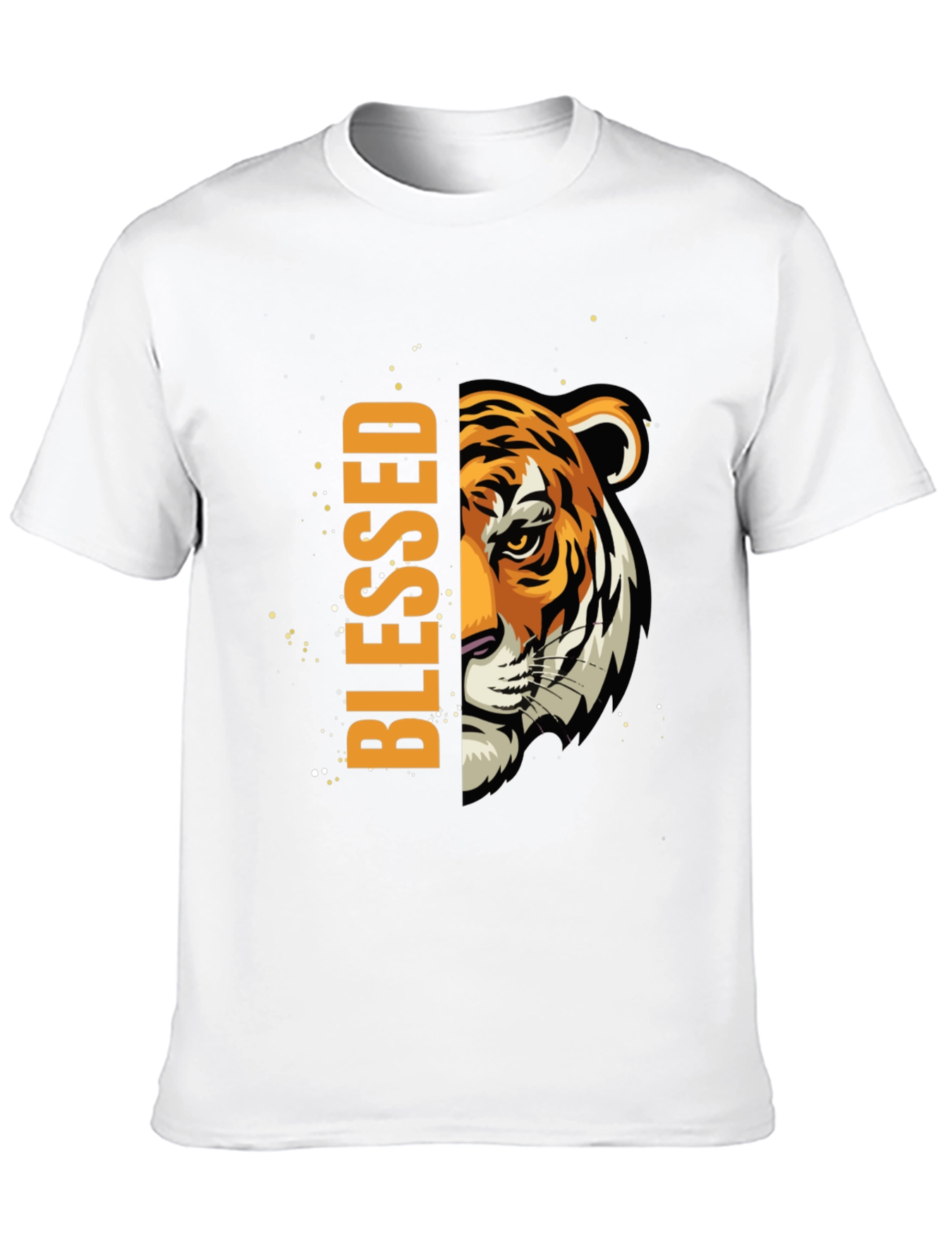 Blessed Tiger Graphic Print Black T-Shirt