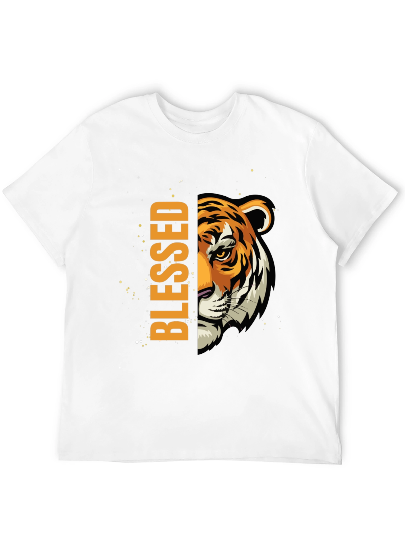 Blessed Tiger Graphic Print Black T-Shirt