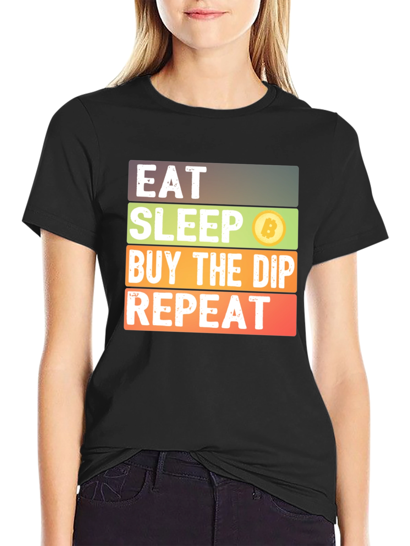 Eat Sleep Buy the Dip Bitcoin Tee