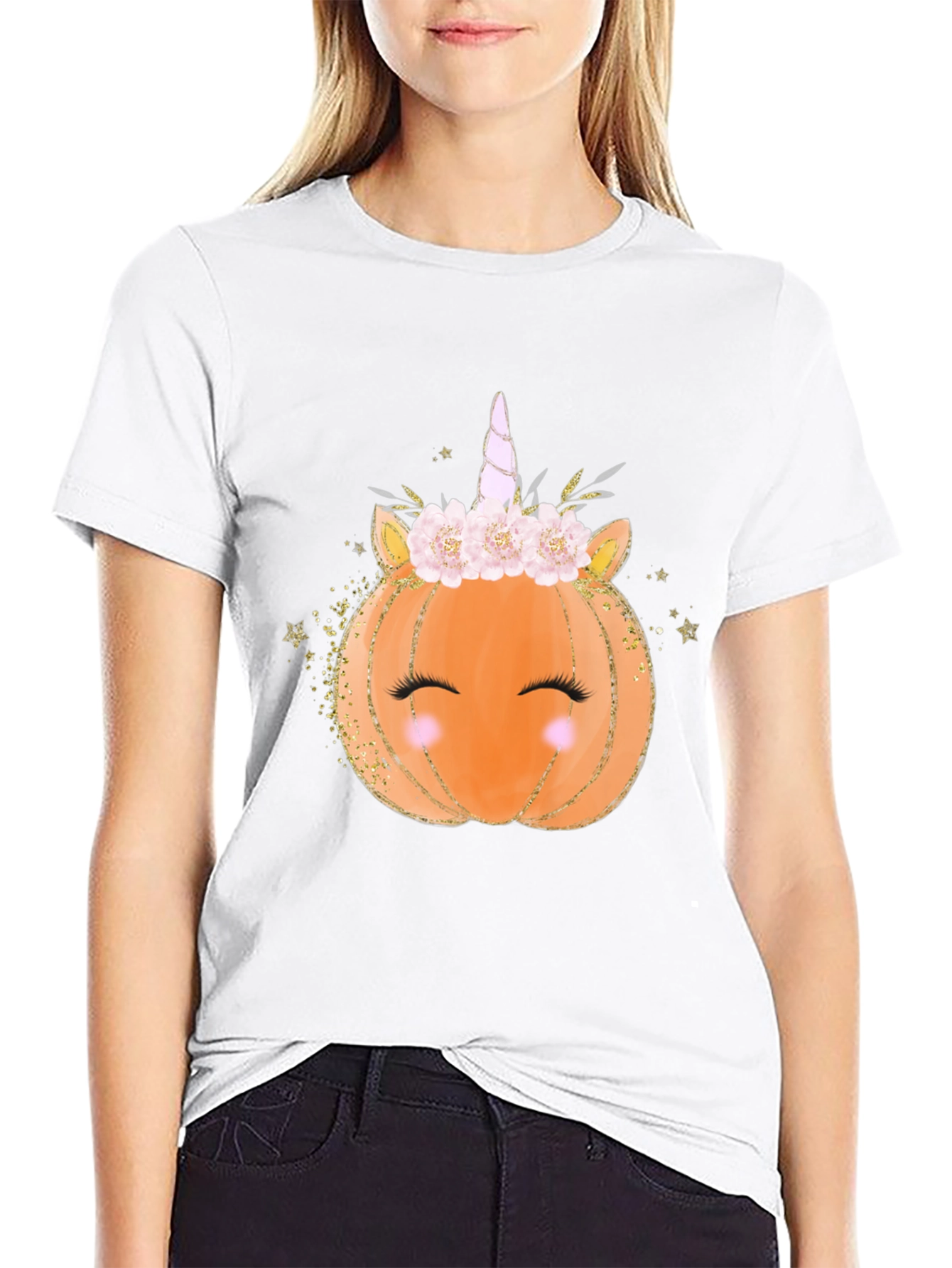Unicorn Pumpkin Halloween Graphic Tee