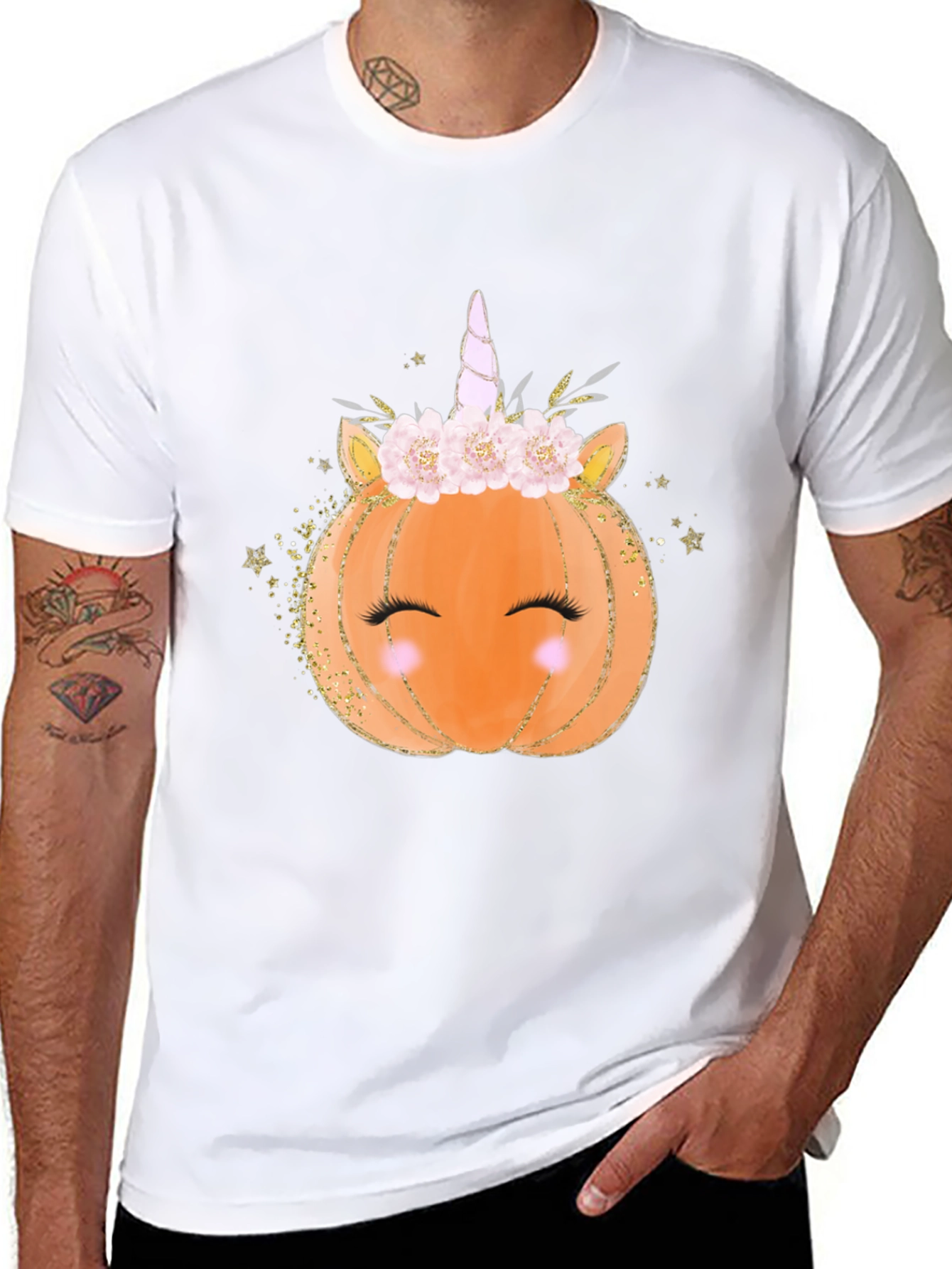 Unicorn Pumpkin Halloween Graphic Tee